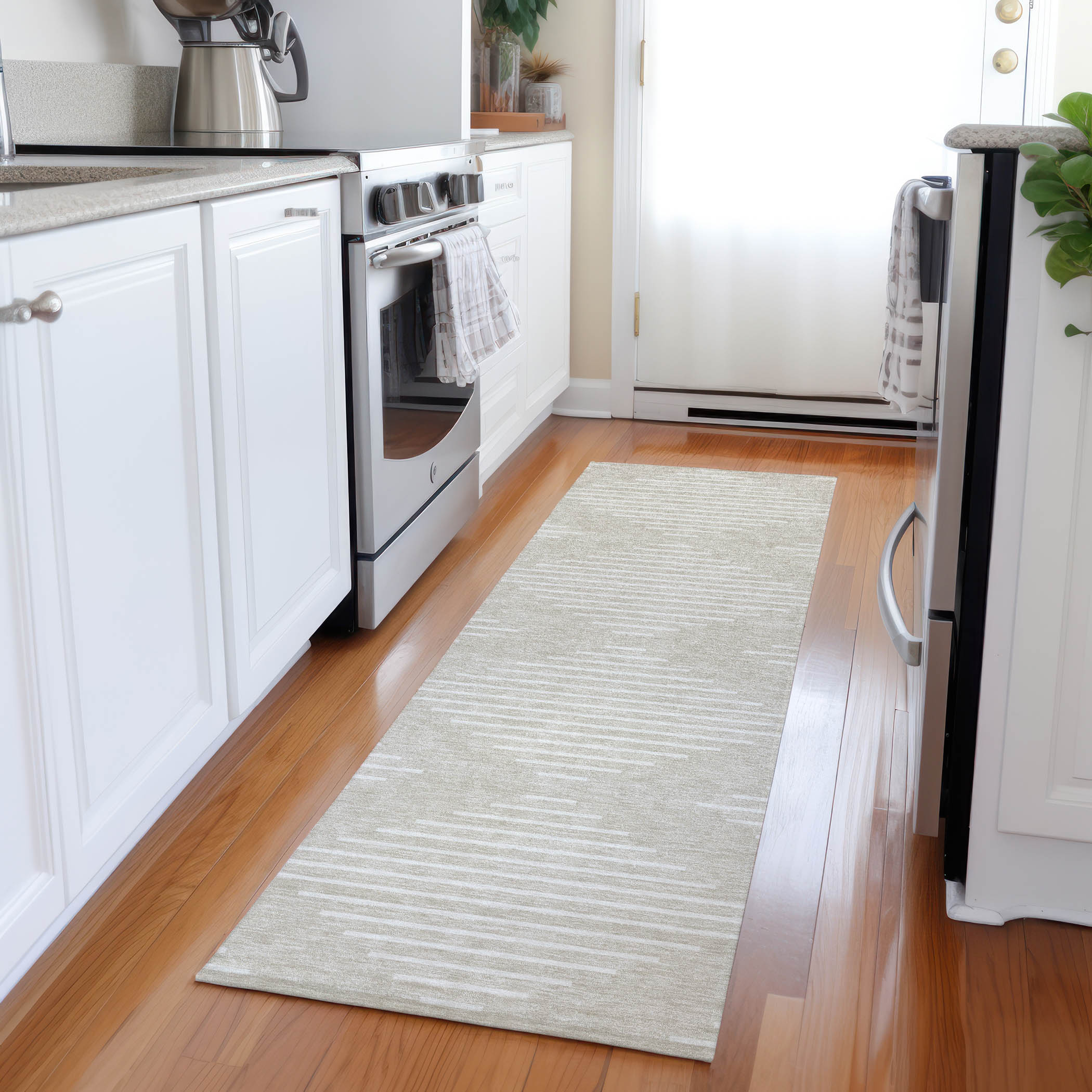 Addison Rugs ACN1016BG2X8 Chantille ACN1016BG 2 x 7 (ft) Polyester Beige Rectangular Indoor/Outdoor Geometric Machine washable Runner rug