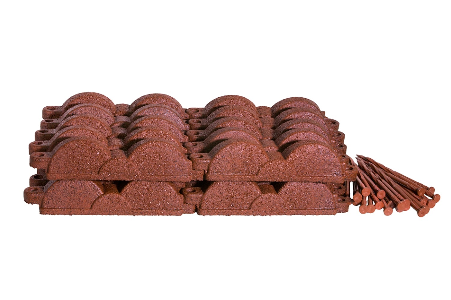 Valley View Industries 20-ft x 3-in EARTH EDGE 20 -Pack RED Rubber Landscape edging section #ESE-1-20CR