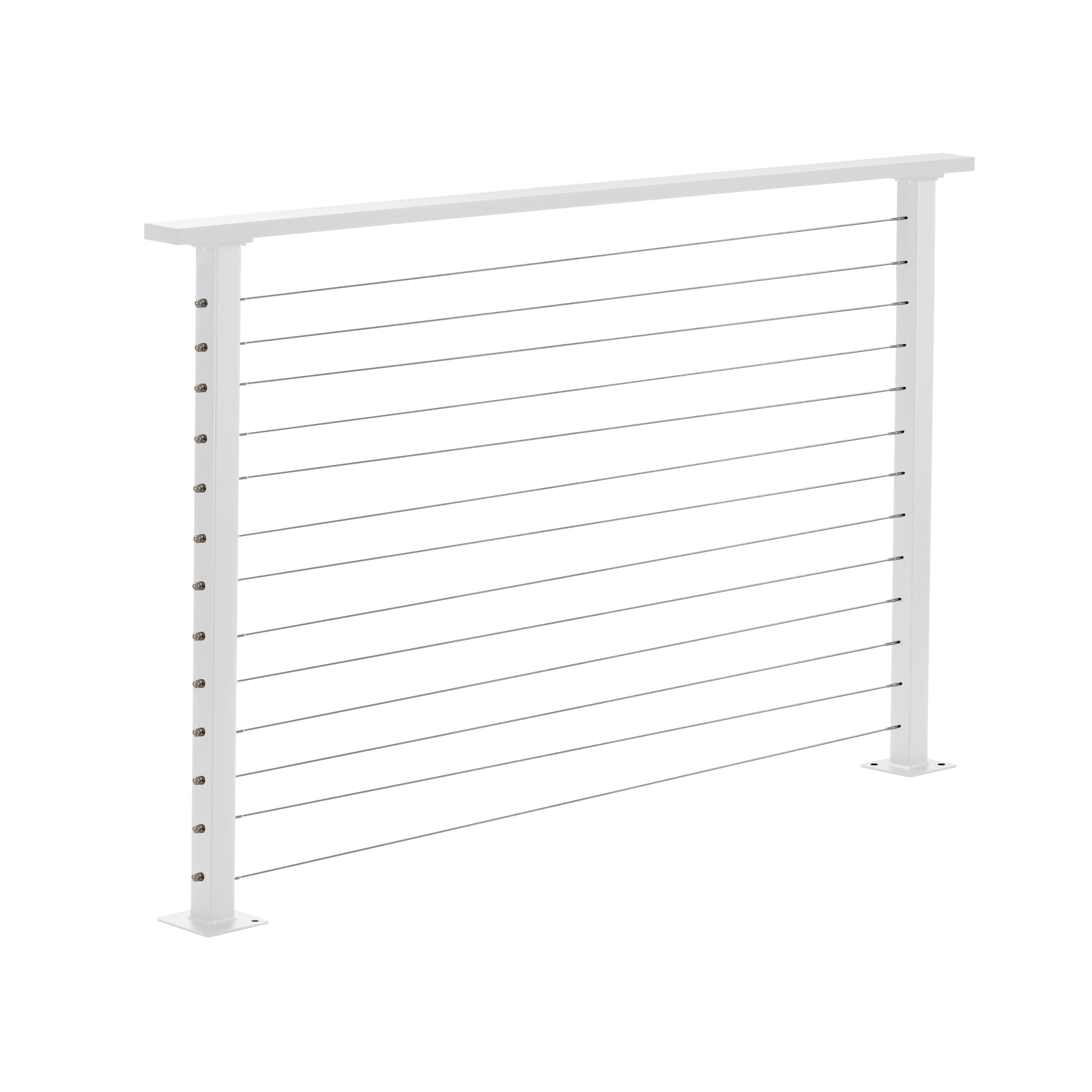 CityPost Deck Mount 6-ft x 42-in White Steel Deck Cable Rail Kit in the ...