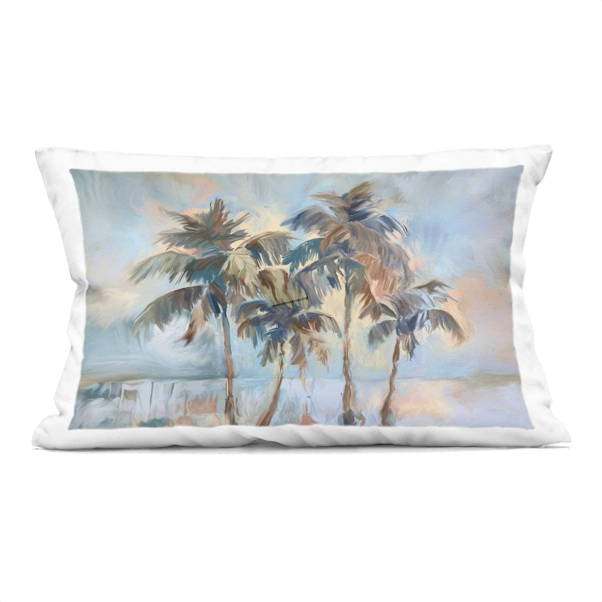 Stupell Industries PLP-018-RCW-14X20 Cool Palm Trees Sunrise Decorative Printed Pillow Design by Ramona Murdock