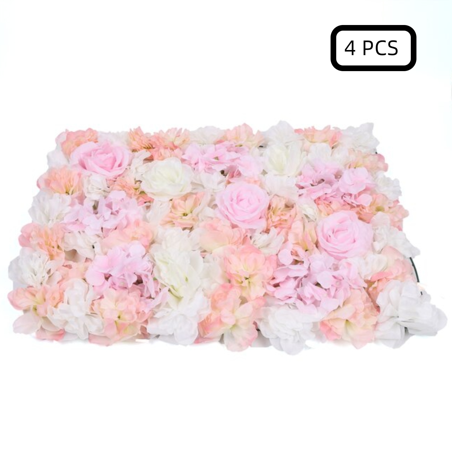 CNCEST OT-ZJGJ-4093 23.62-in W x 15.74-in H 4 pcs Pink and Champagne Flower Wall For Wedding Rose Garden Trellis