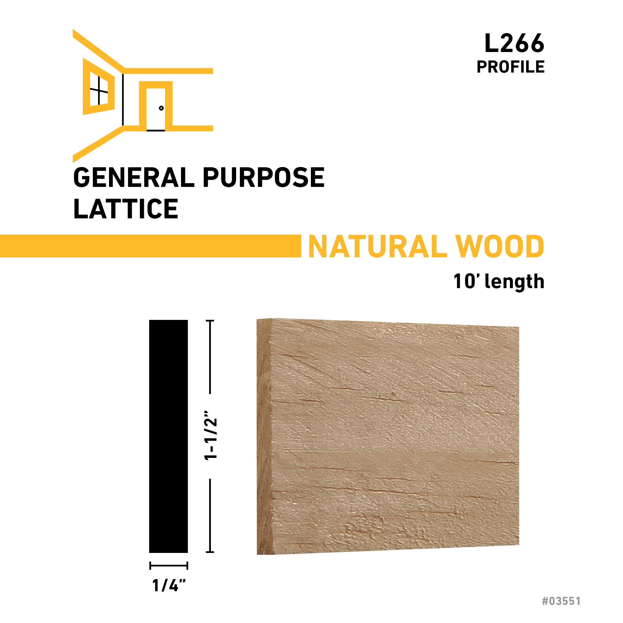 RELIABILT L 26610PINE Square-Lattice-Moulding - View #2