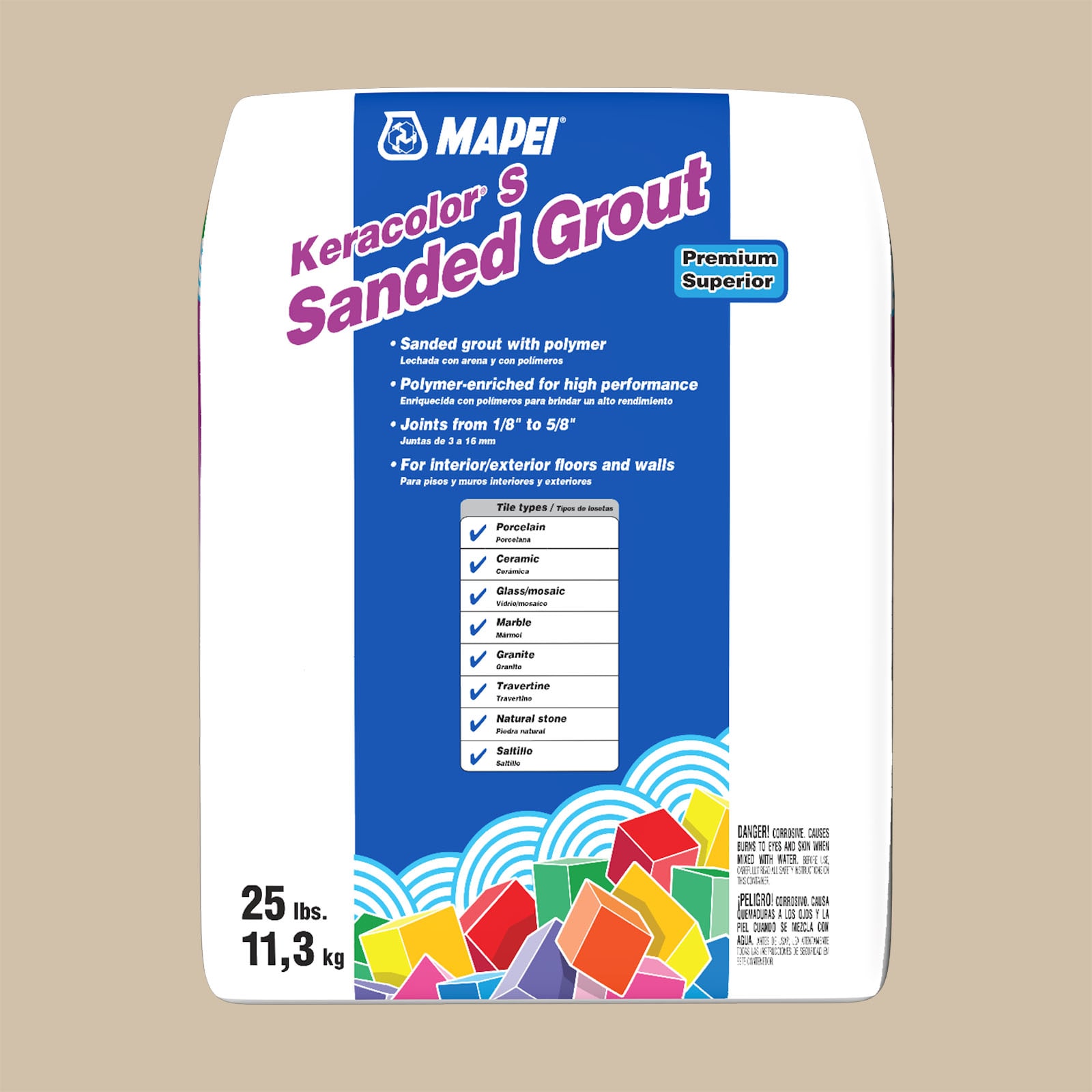 MAPEI 5UJ501511 Keracolor Bone #5015 Sanded Grout (25-lb)