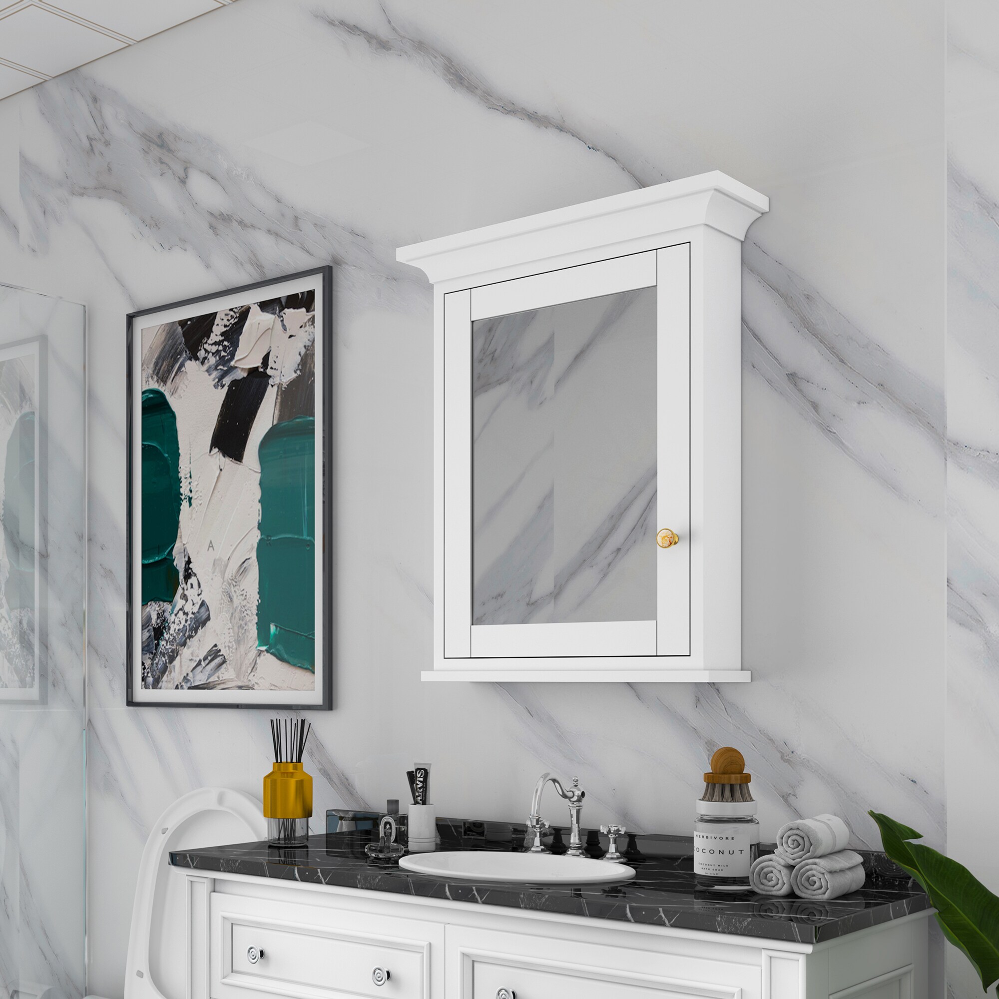 Forclover FME2430-WT Bathroom-Medicine-Cabinets - View #2