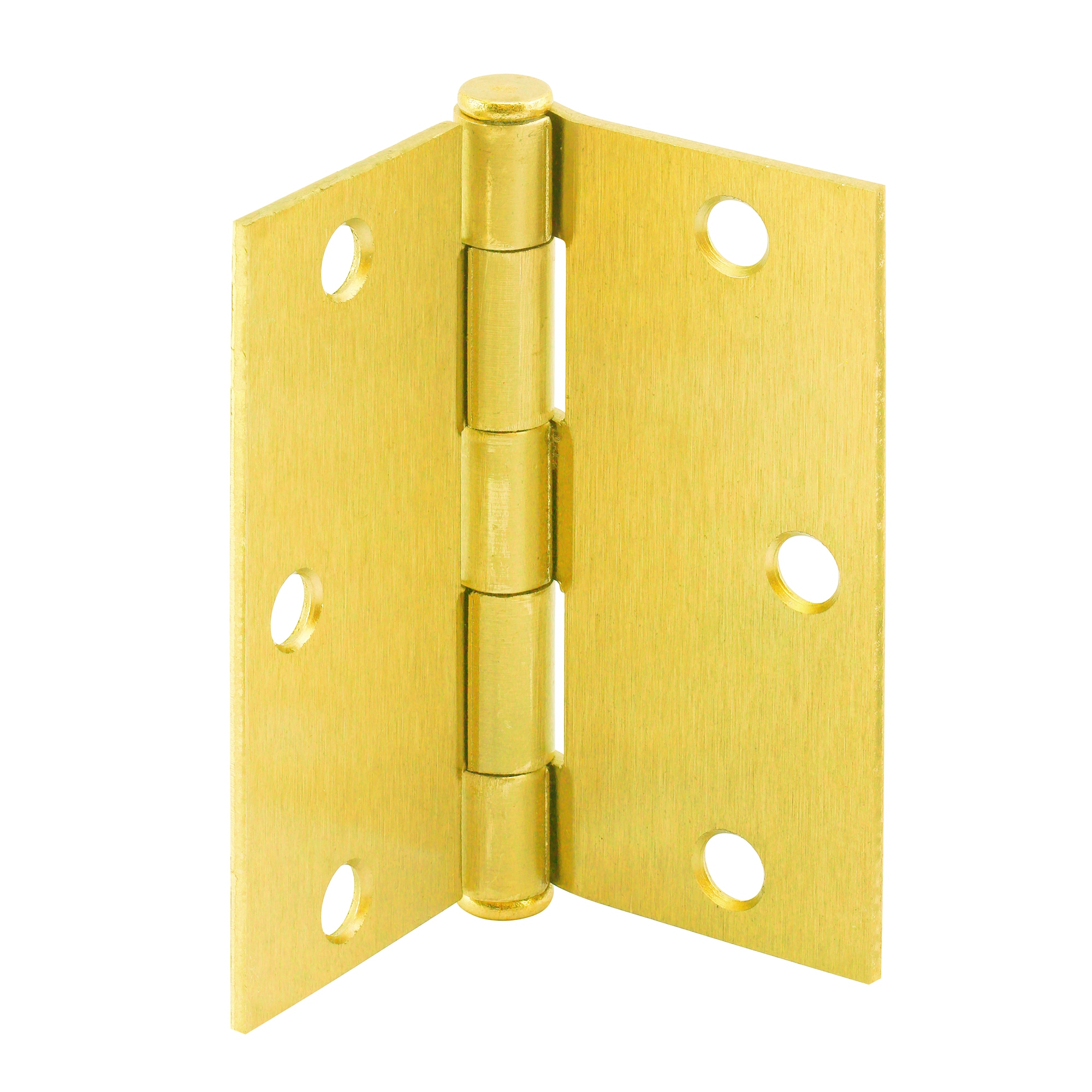 Prime-Line U 11502612 3-1/2-in H Square Satin Brass Barrel Interior/Exterior Door Hinge 12 -Pack