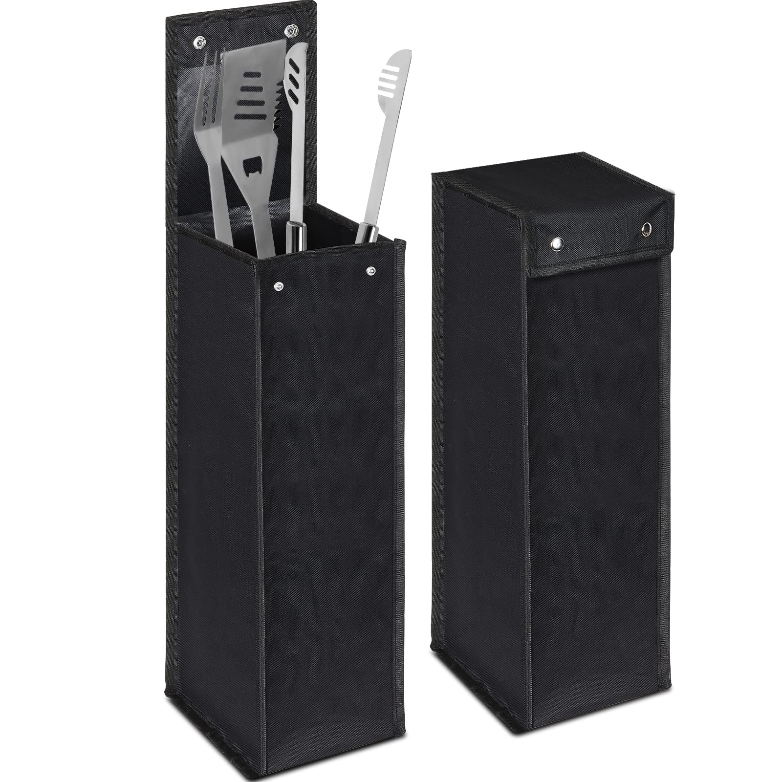 JVFCXXV  Grill Utensil Storage Bag 2 pcs BBQ Tool Holder Oxford Cloth Foldable Organizer for Camping Hiking Barbecue Large Capacity