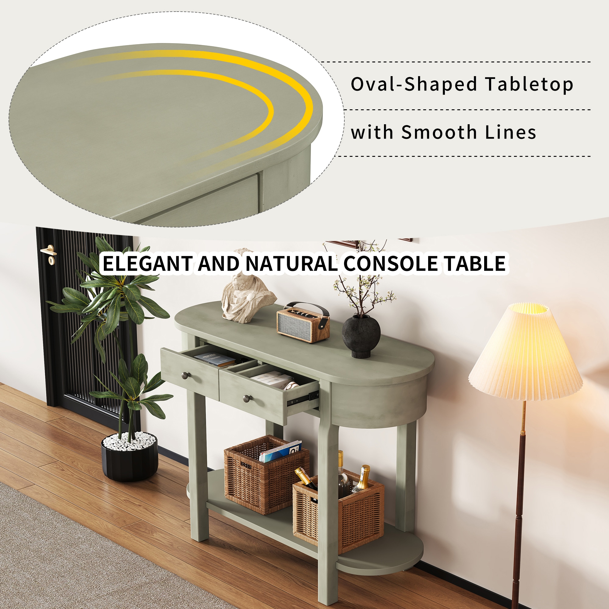 SINOFURN SYA330198GY Console-Sofa-Tables - View #6
