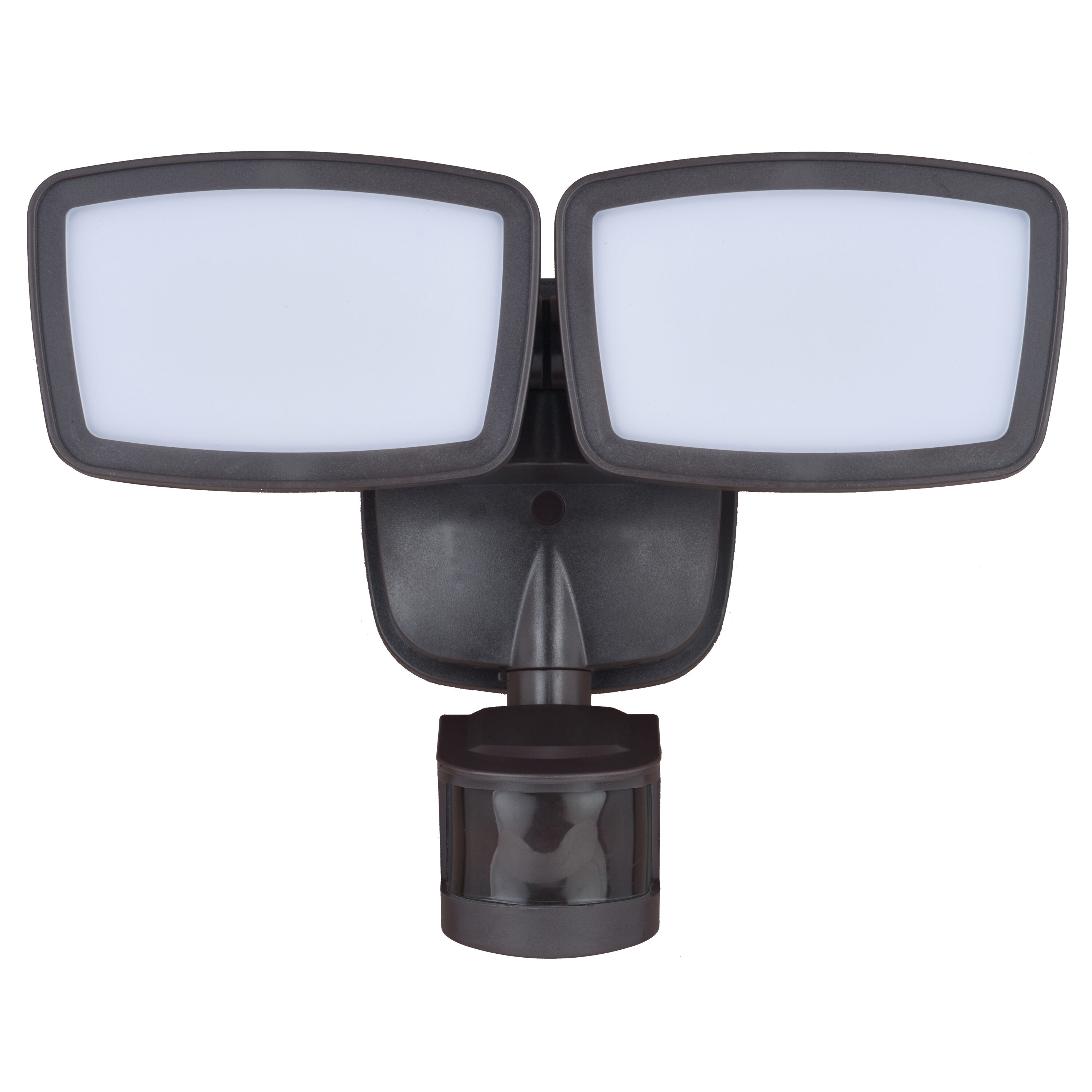 Bronze Dual Head LED Motion Sensor Outdoor Security Flood Light