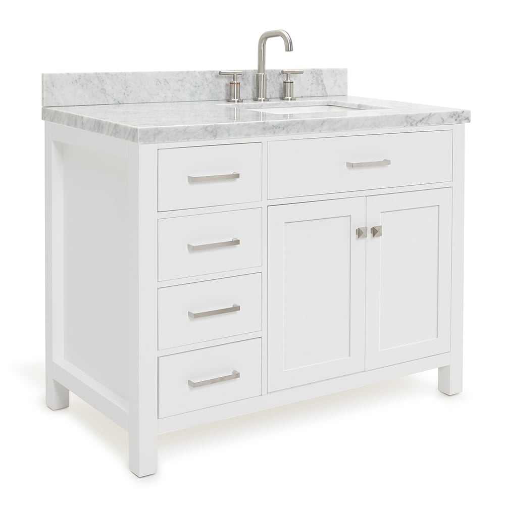 Beaumont Decor Hampton 43-in White Undermount Single Sink Bathroom ...