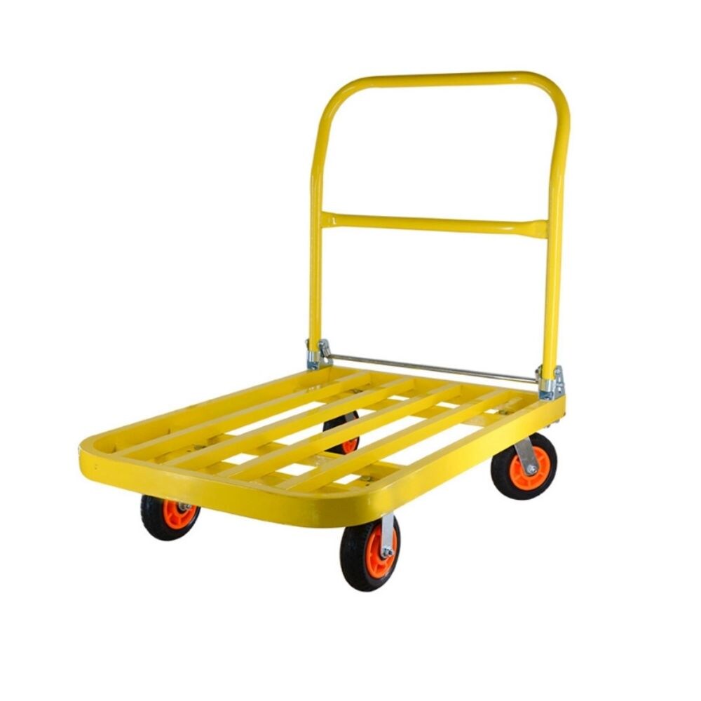 Siavonce 1320-lb Capacity 4-Wheel Yellow Steel Folding Hand Truck in ...