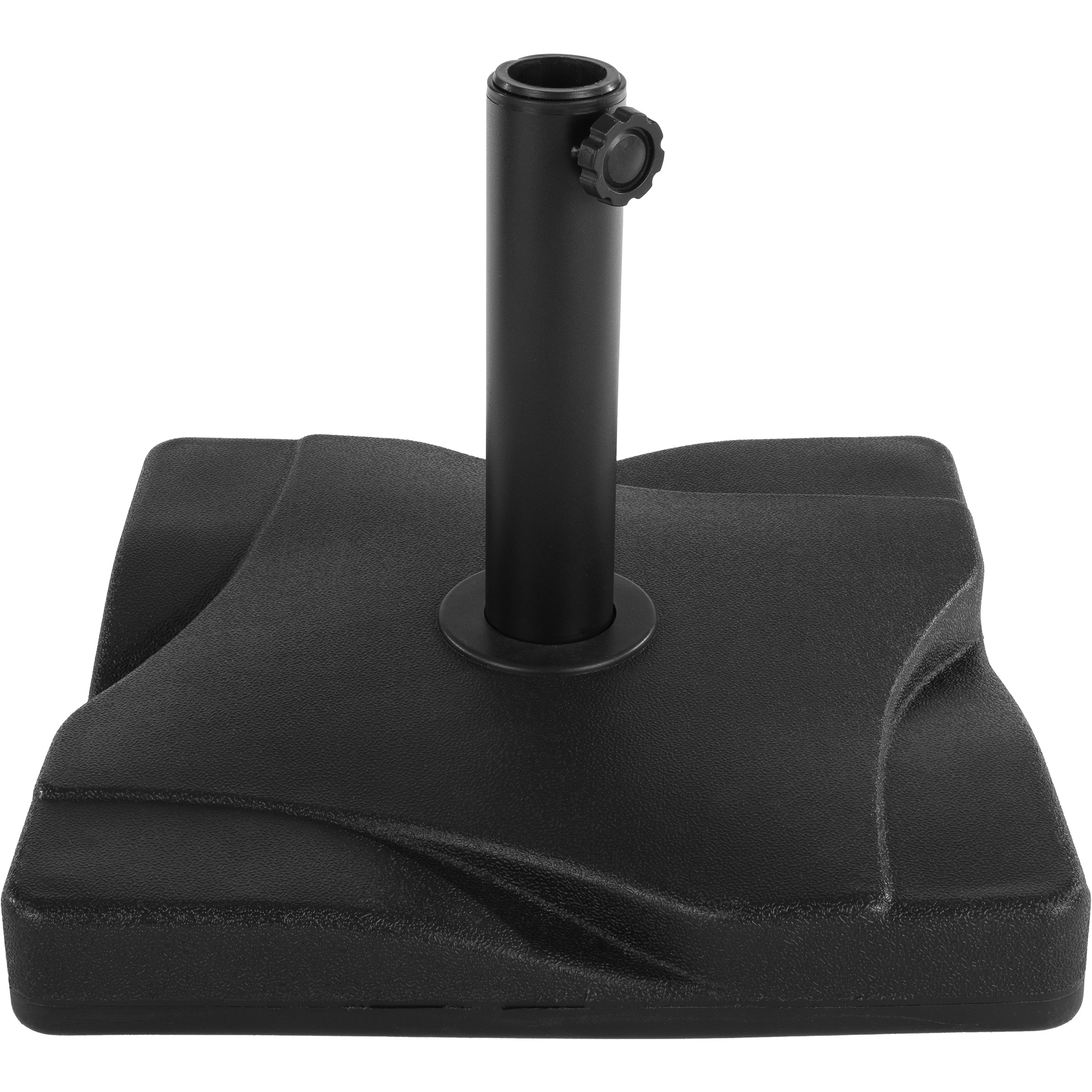 Black Round Concrete Outdoor Umbrella Base, 26 lbs