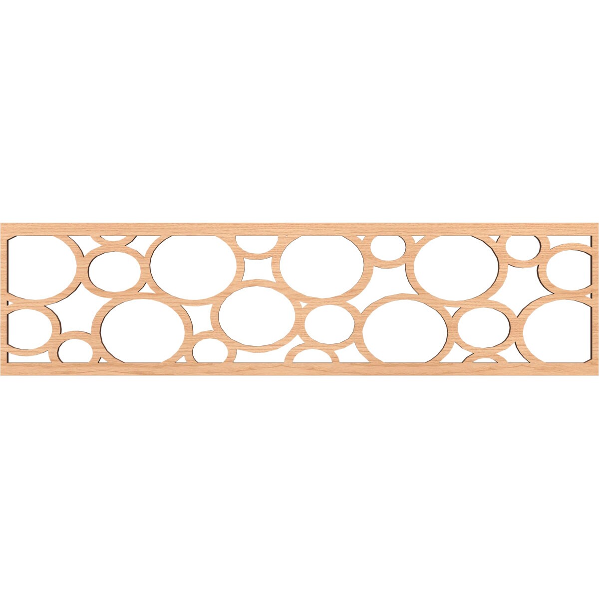 Ekena Millwork MLDB12X47HEMHI Hemingway Fretwork Flat Trim 13-in x 3.92-ft Hickory Brown Unfinished 2156713 Pierced Wall Panel Moulding