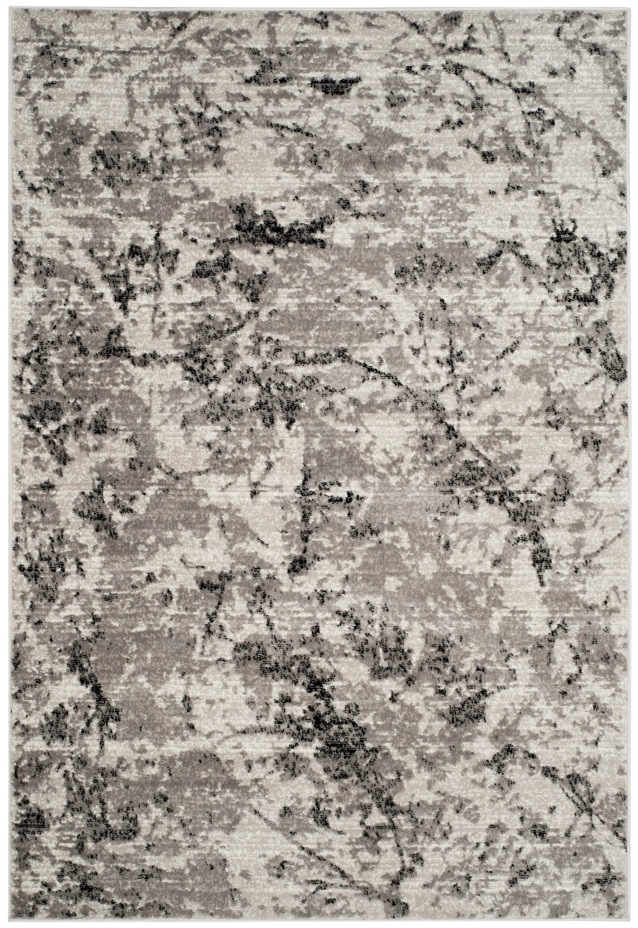 Skyler Gray Abstract 6' x 9' Synthetic Area Rug