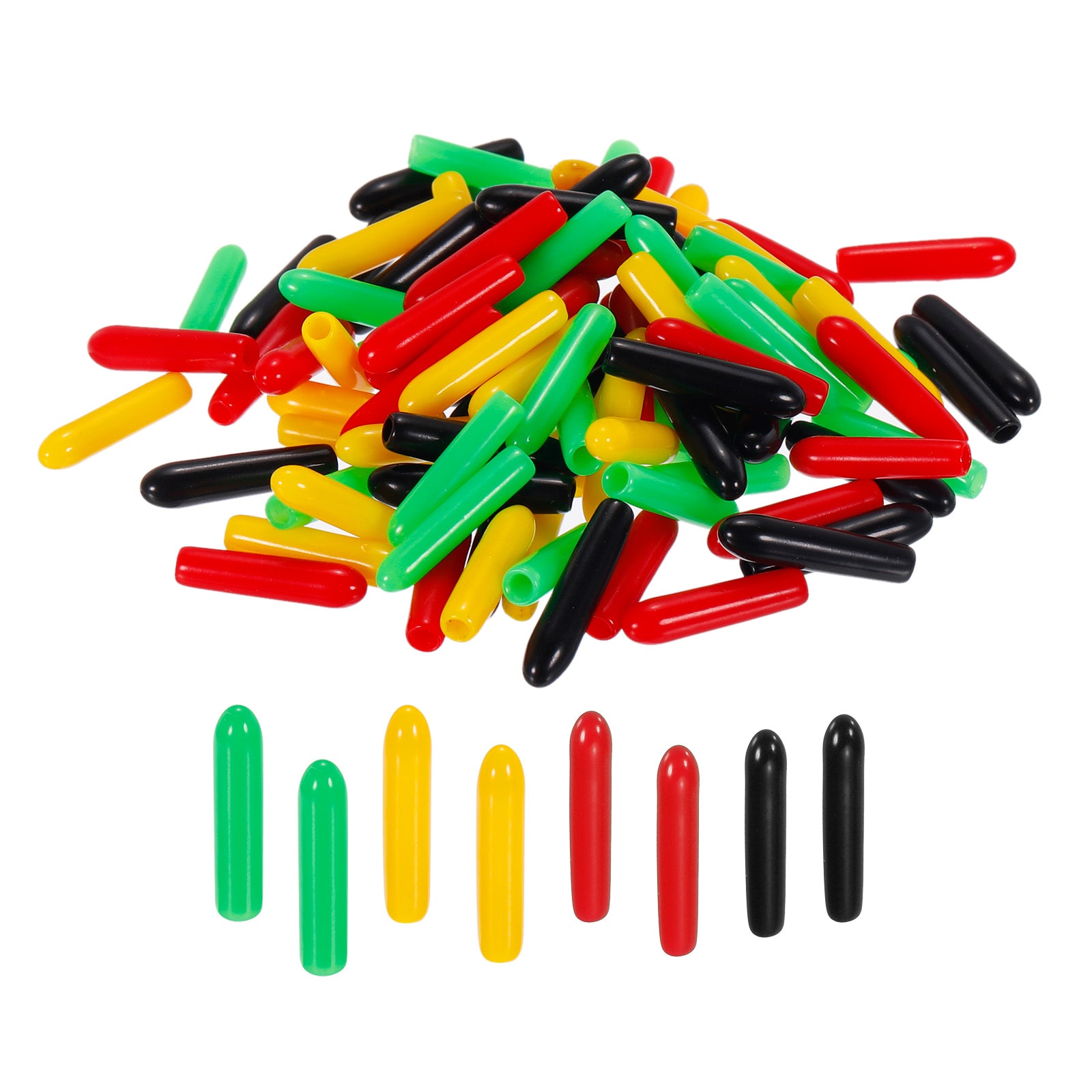 Unique Bargains 100pcs 2mm Rubber End Caps Cover Assortment PVC Vinyl Screw Thread Protector Round Wire Shelf Caps for Screw Bolt Pipe Fence Post