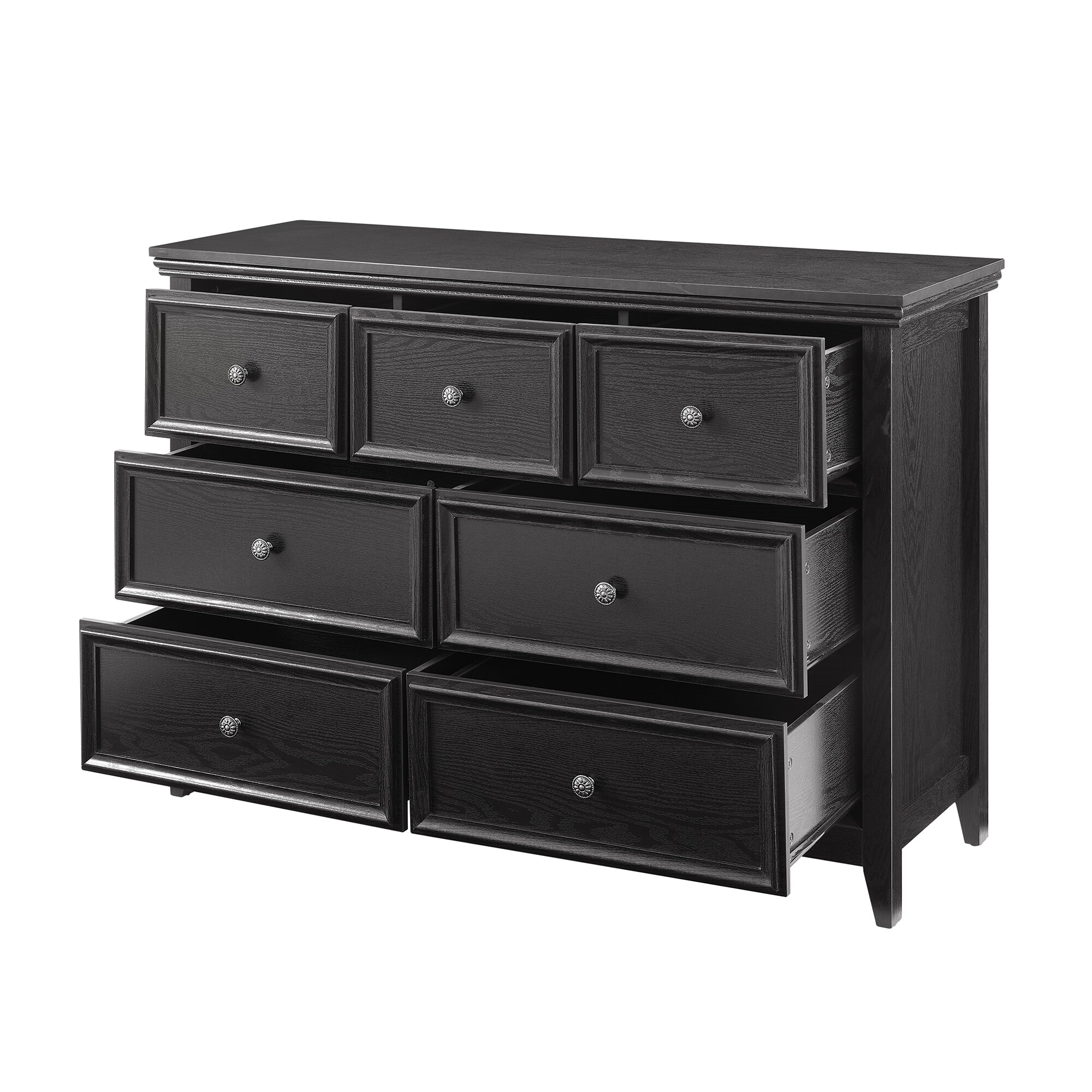 SINOFURN SYC500007BK Black 7 -Drawer Combo dresser