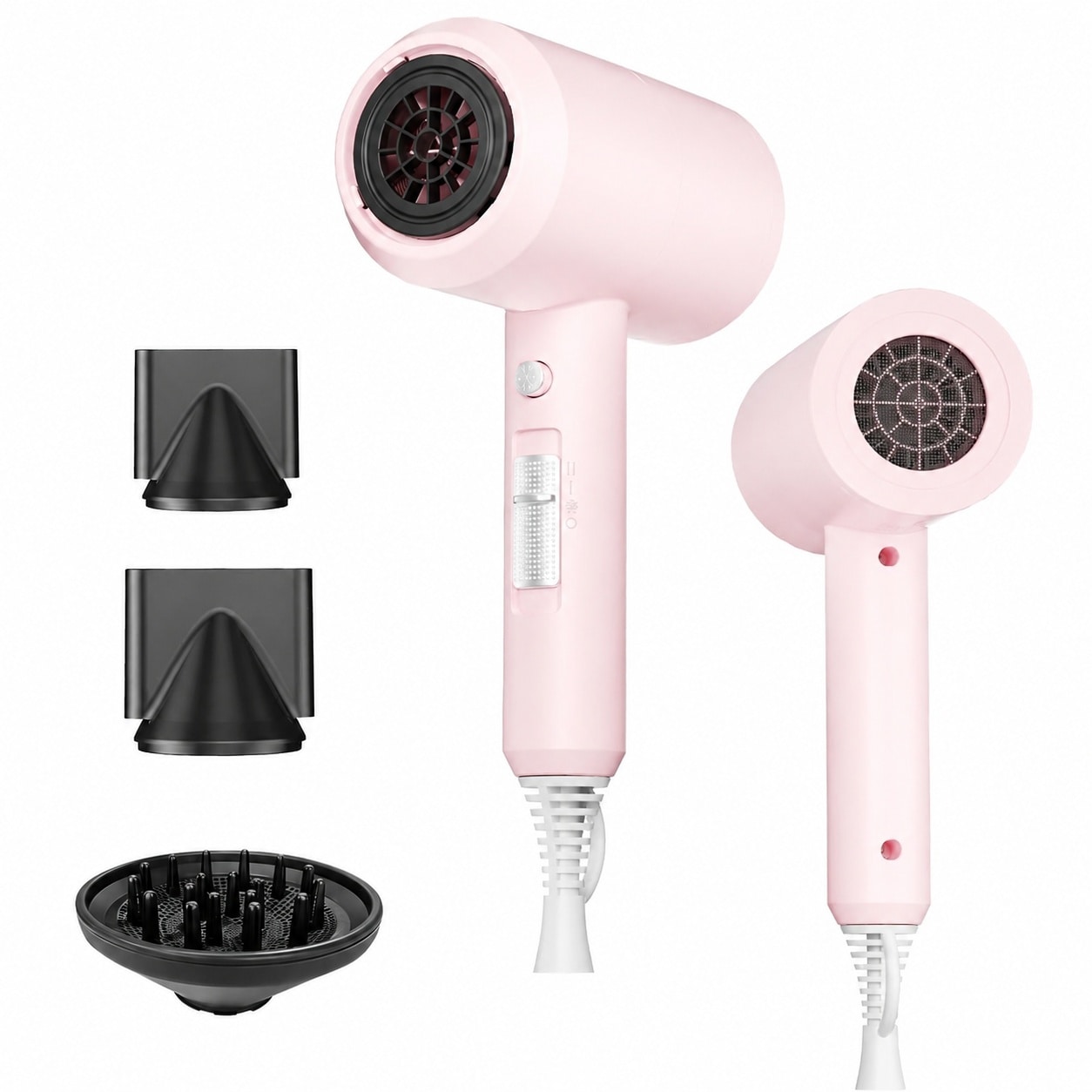 Vrbgify  Ionic Hair Dryer with Diffuser Attachment 1800W Lightweight Compact Design for Travel and Home Use Low Noise for Curly and All Hair Types