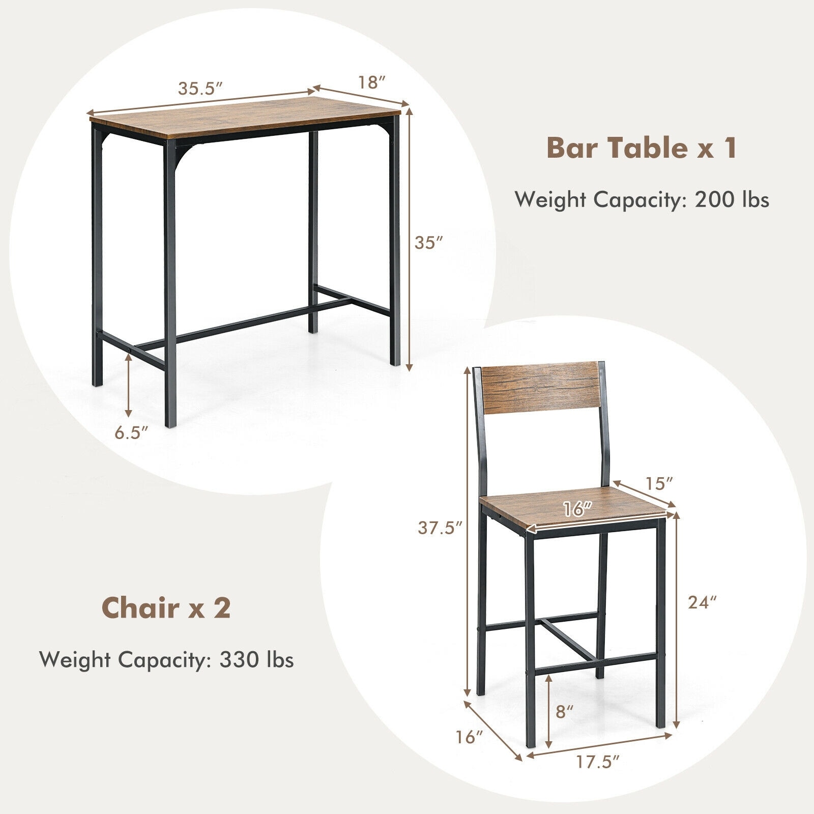 Forclover HBV-0243BK Patio-Dining-Sets - View #6