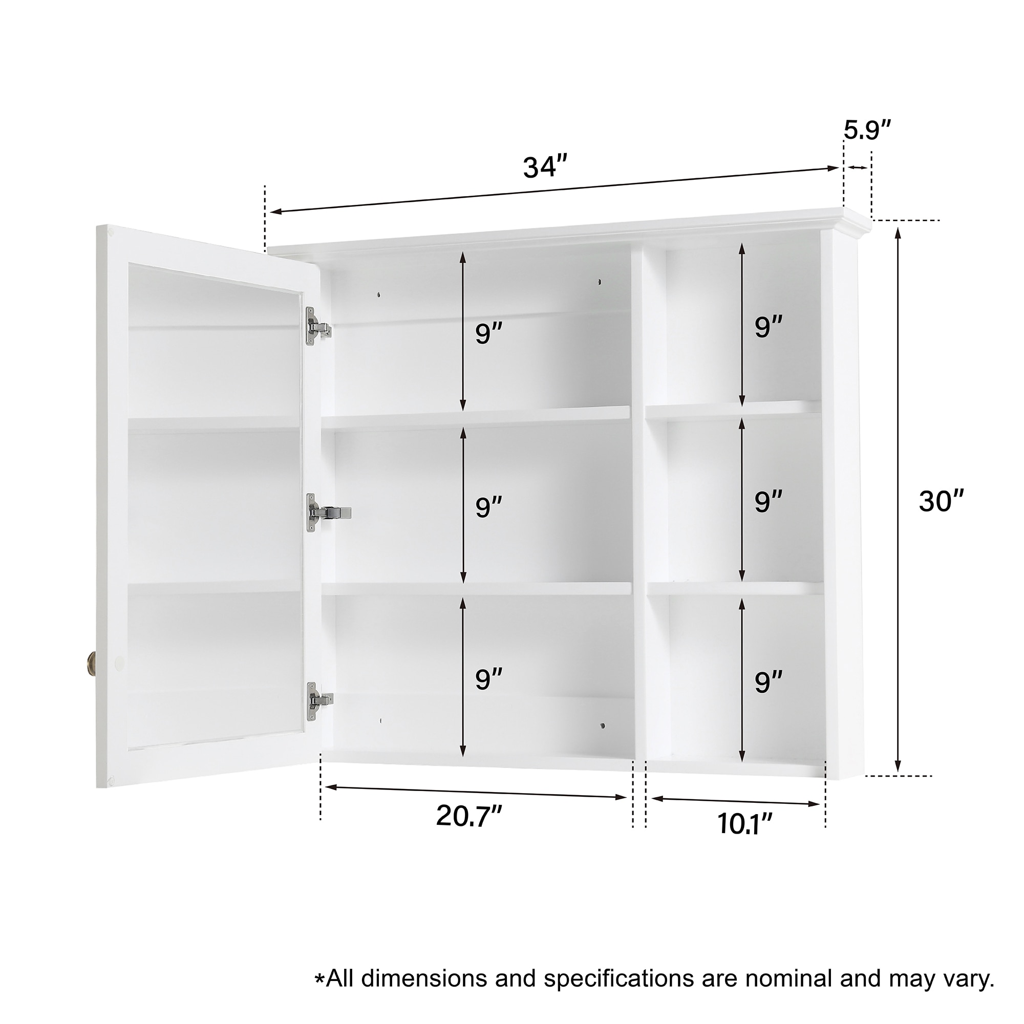 Forclover MF03ZC-WD34WT Bathroom-Medicine-Cabinets - View #14