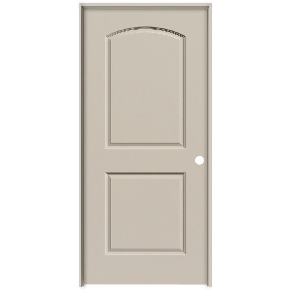 RELIABILT 32-in x 80-in Hollow Core 2-panel Round Top Left Hand Smooth Primed Molded Composite Flat Jamb Single Prehung Interior Door in White -  LOE830656