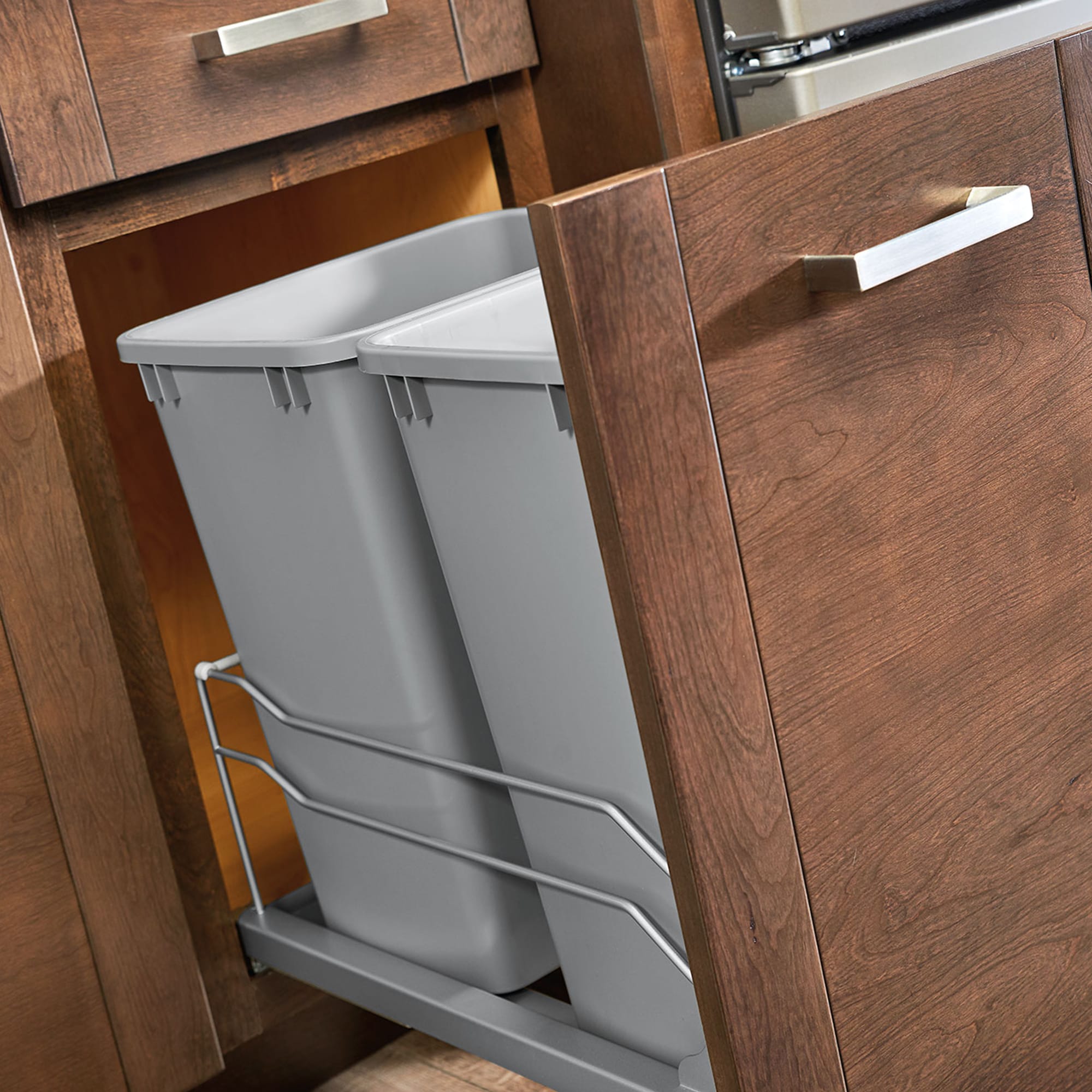 Kitchen Cabinet with Integrated trash bin