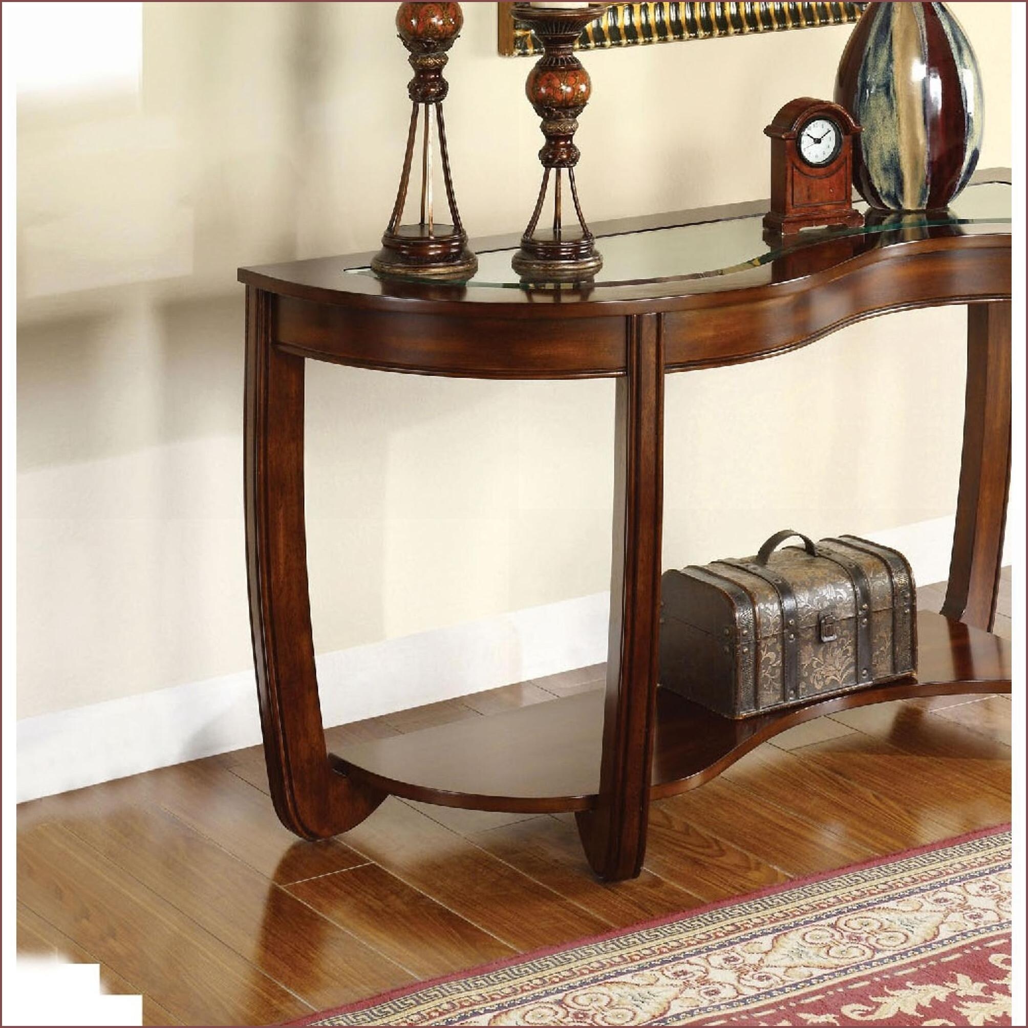 Watnature Dark Cherry Irregular Coffee Table Style Sofa Table for ...