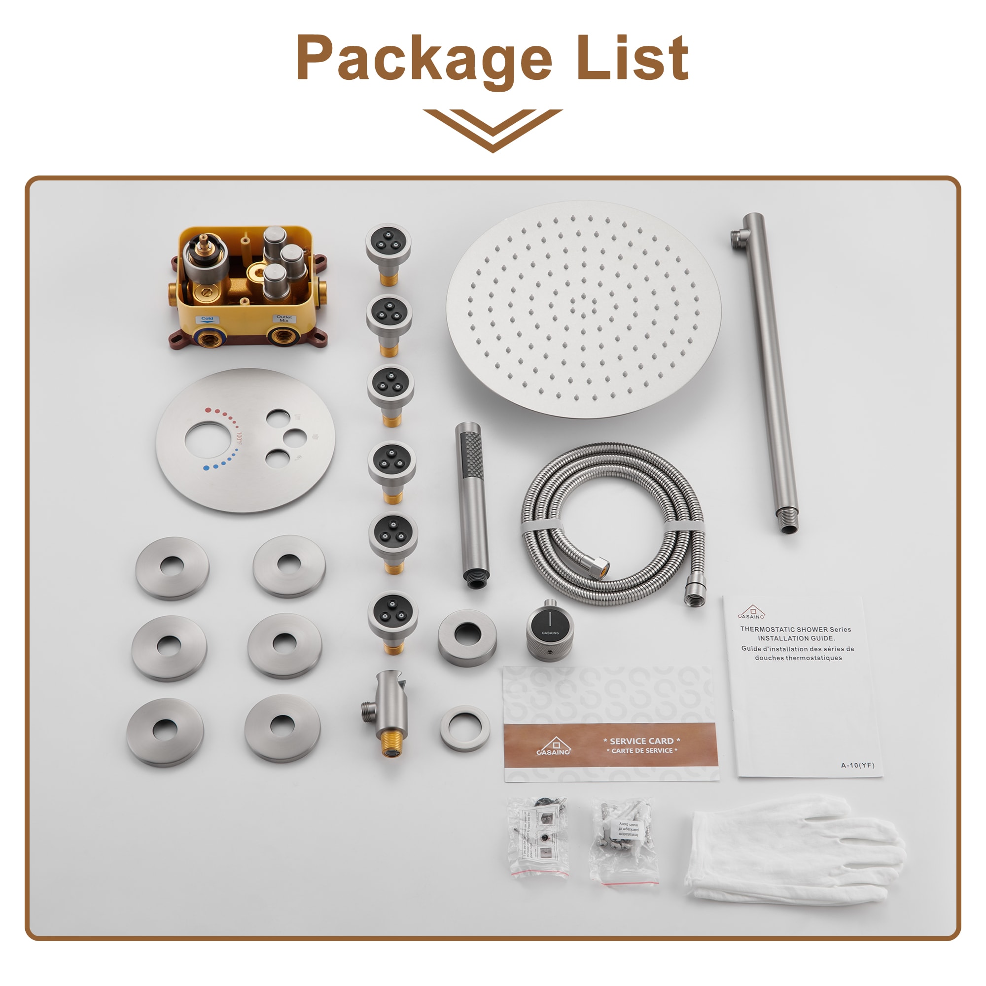 Mondawe WF-6374-12-BG Showerhead-Bar-Panels - View #10