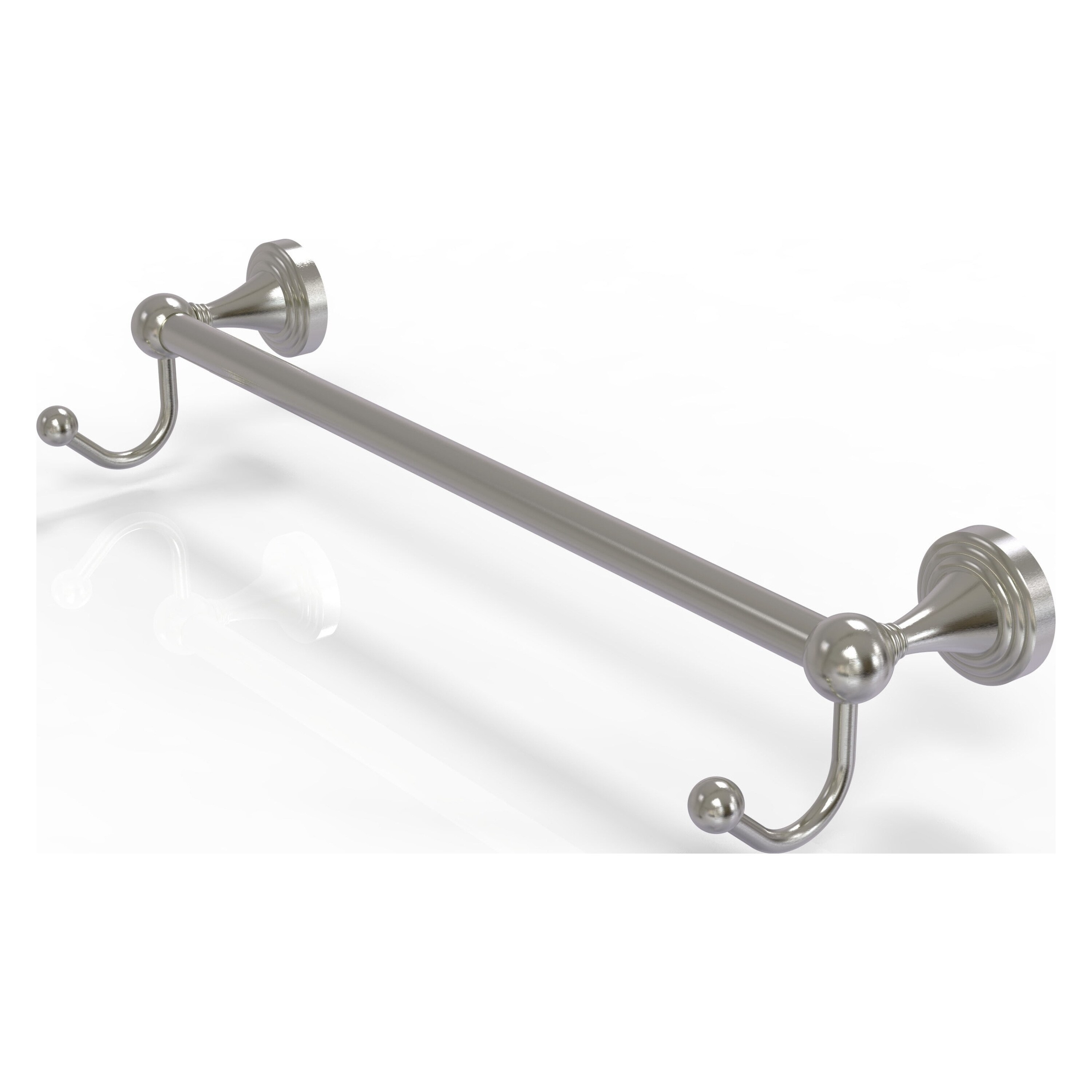 Allied Brass SG-41-36-HK-SN Sag Harbor 36-in Satin Nickel Wall mount Single Towel Bar