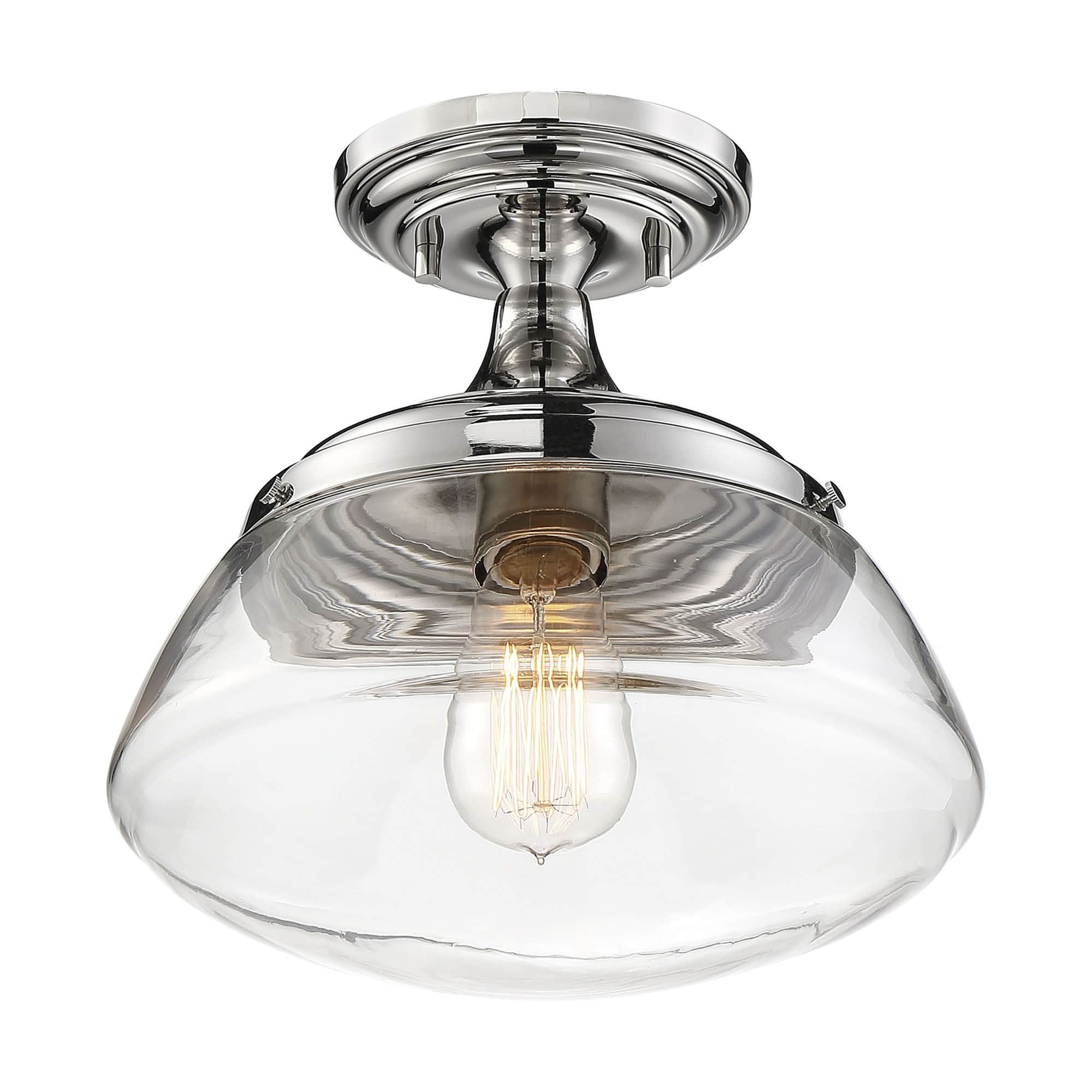 Nuvo Lighting Kew 1 - Light Polished Nickel Flush Mount Light