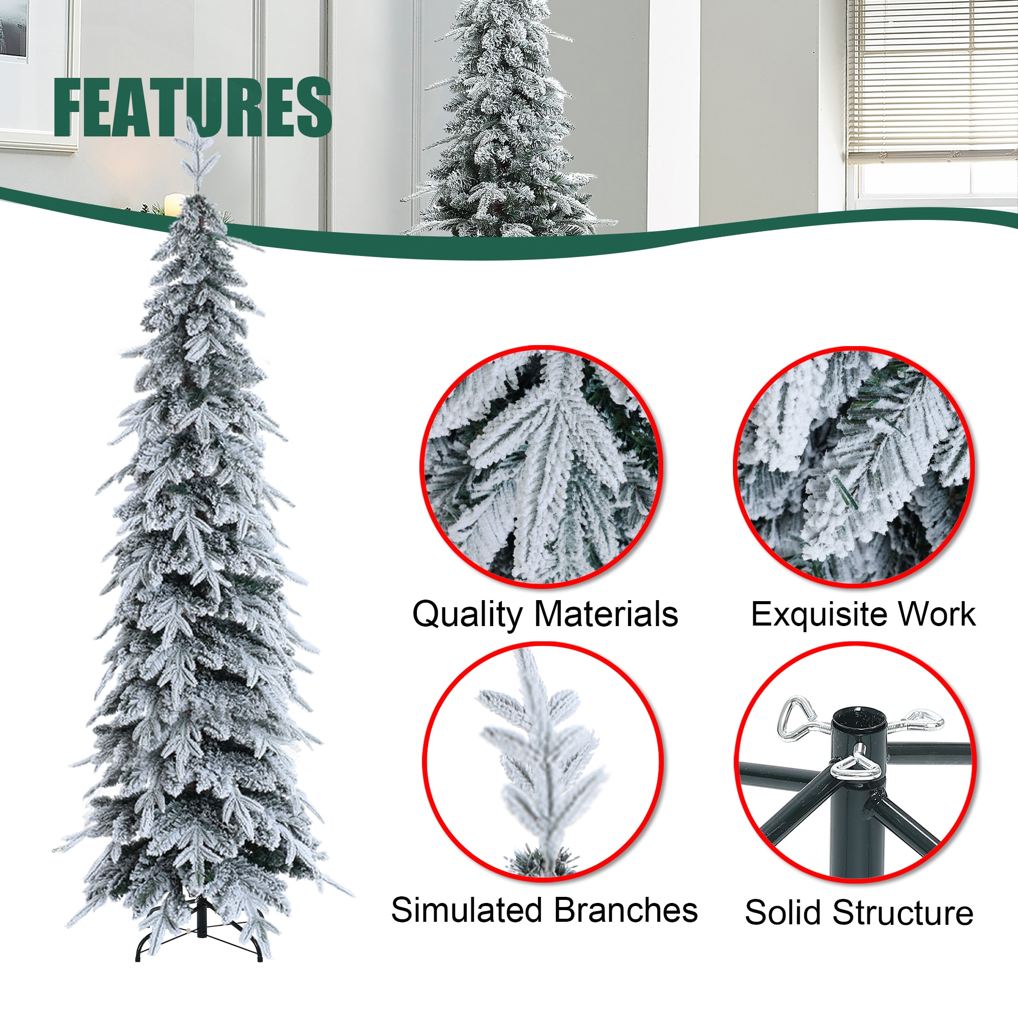 LuxenHome WHAP1782 Artificial-Christmas-Trees - View #6