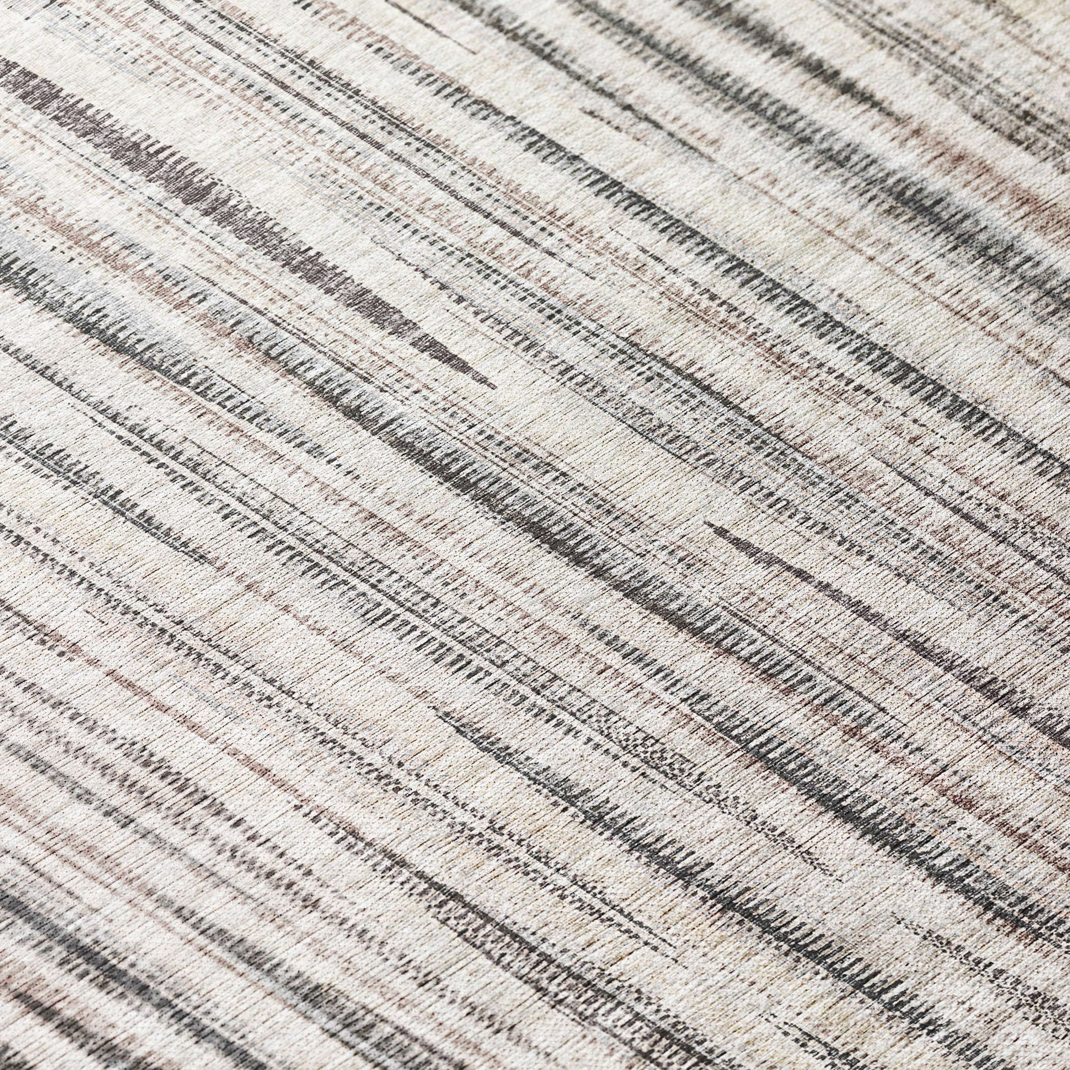 Beige Stripe Flat Woven 3' x 5' Synthetic Area Rug