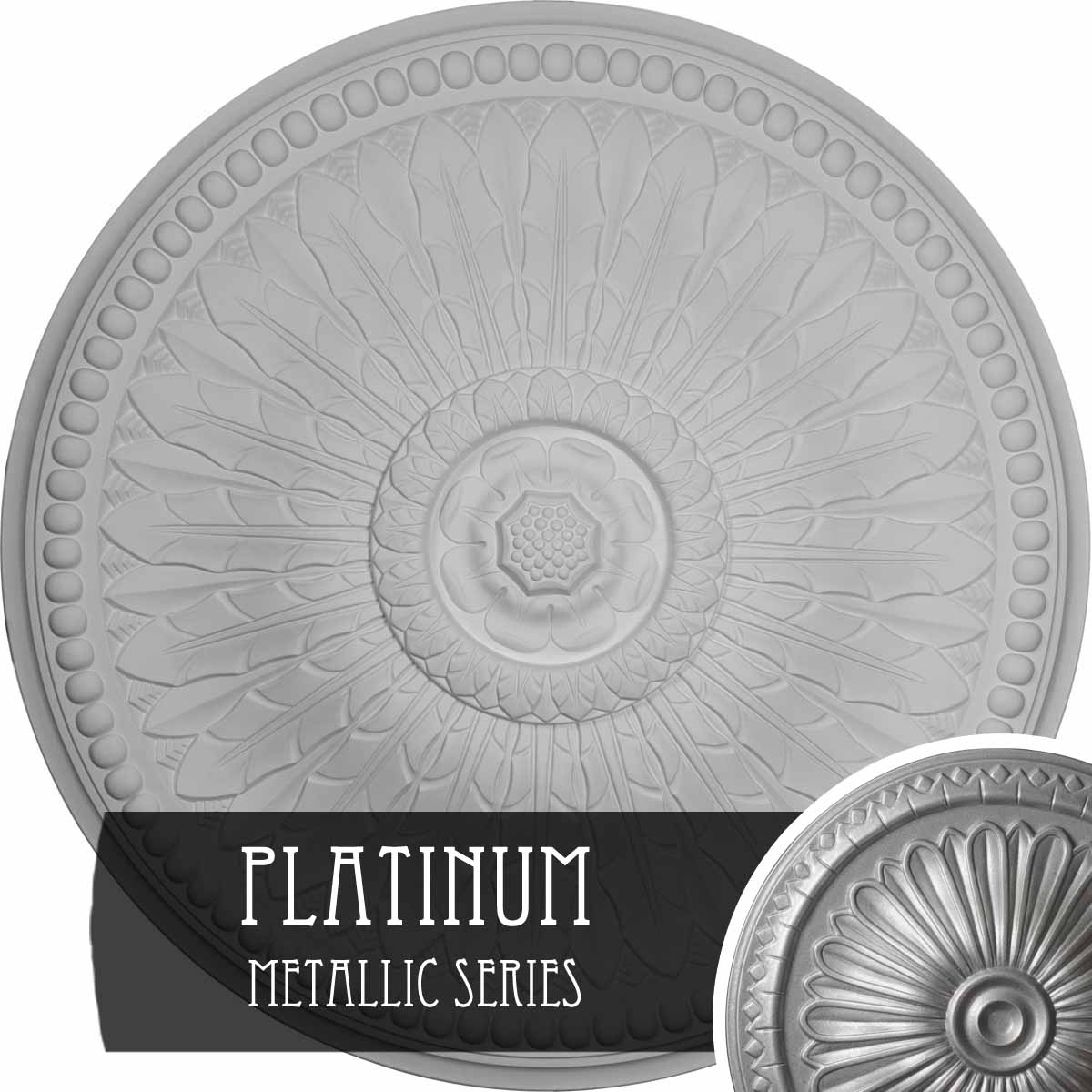 Ekena Millwork CM42SPPLS Springtime 42.5-in W x 42.5-in L Painted Platinum Polyurethane Whole Ceiling Medallion