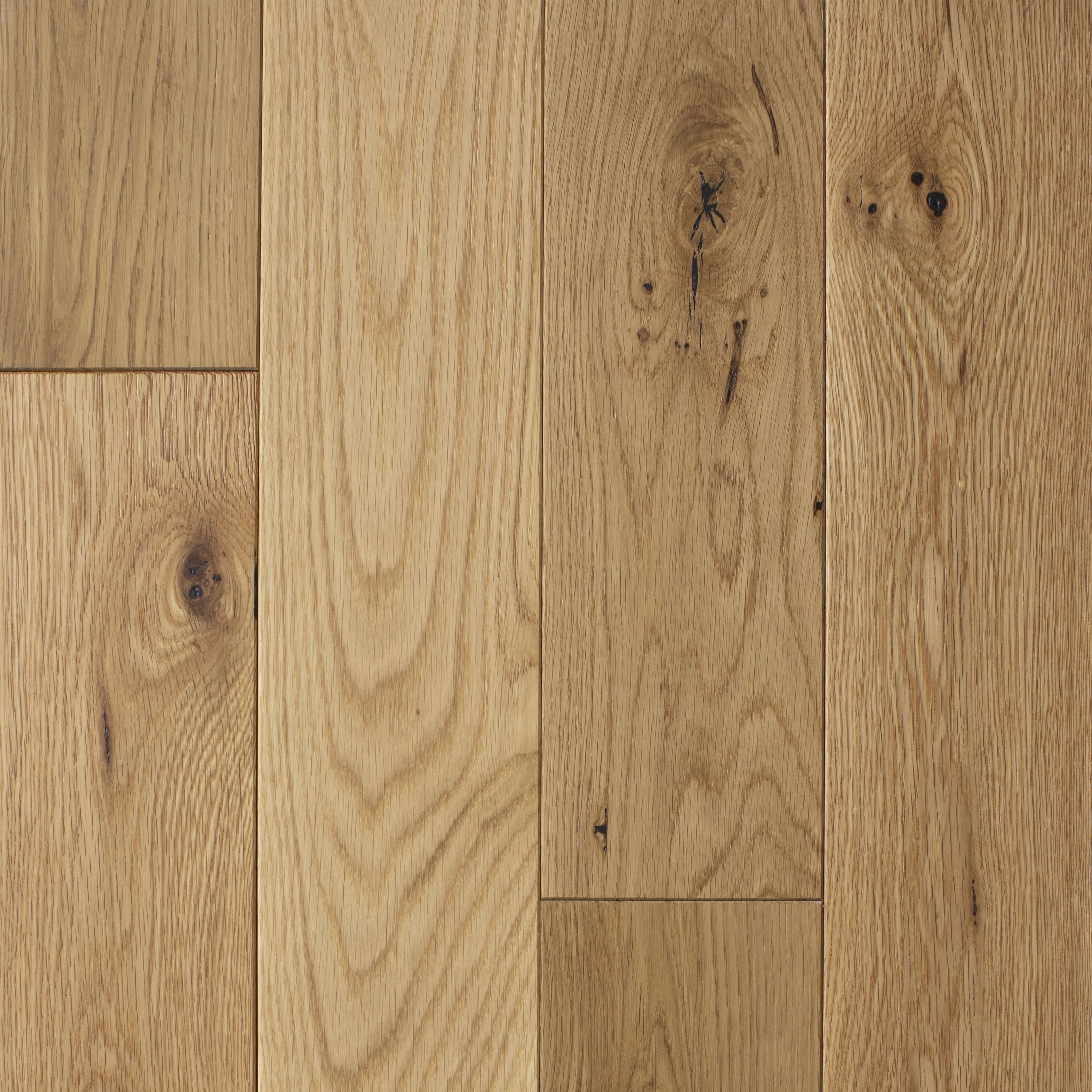 Natural White Oak 4-in W x 3/4-in T x Varying Length Wirebrushed Solid Hardwood Flooring (16-sq ft) in Brown | - Green Leaf 24806