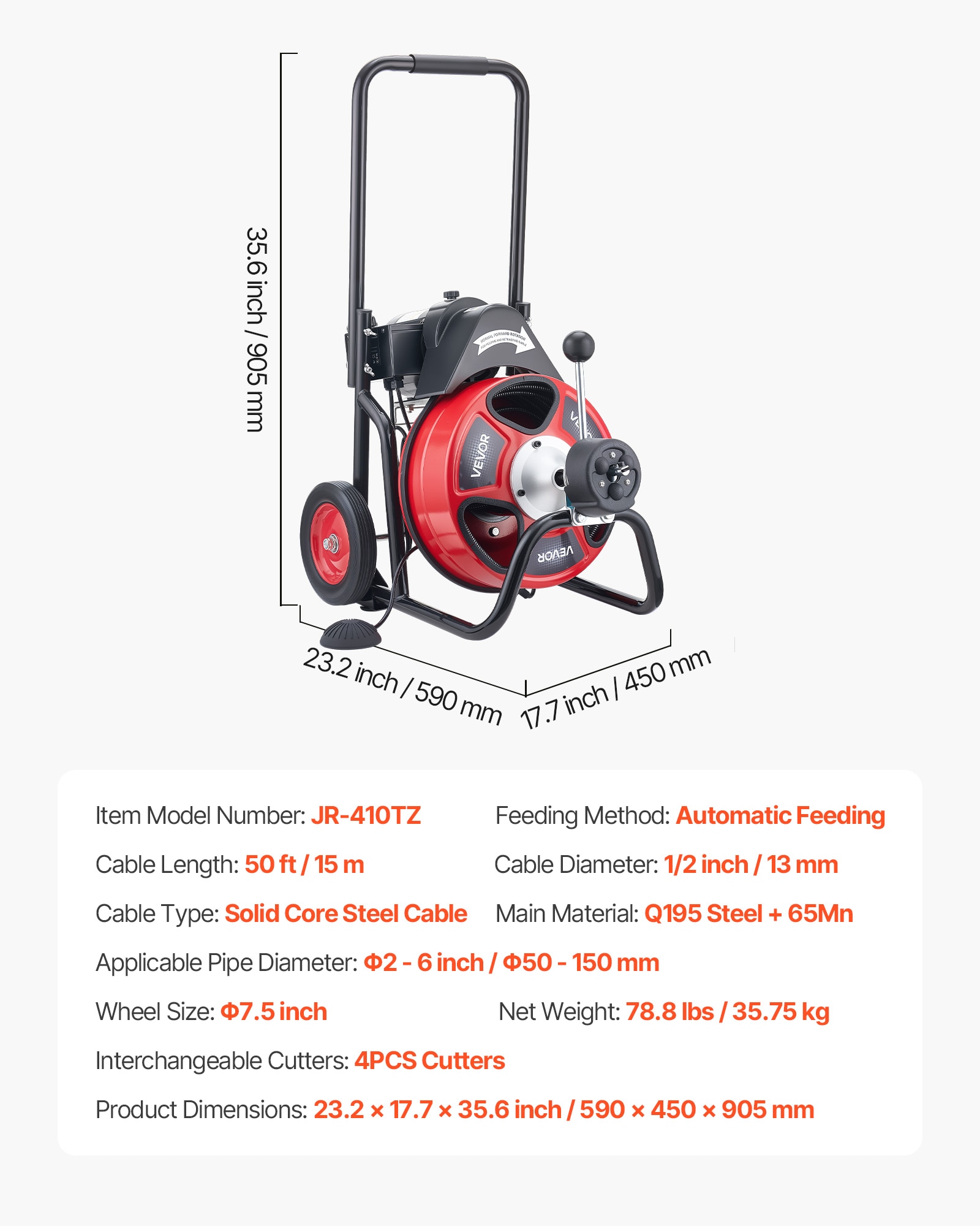 VEVOR ZDJJKLSGDSTJZCTMFV1 Machine-Augers - View #8