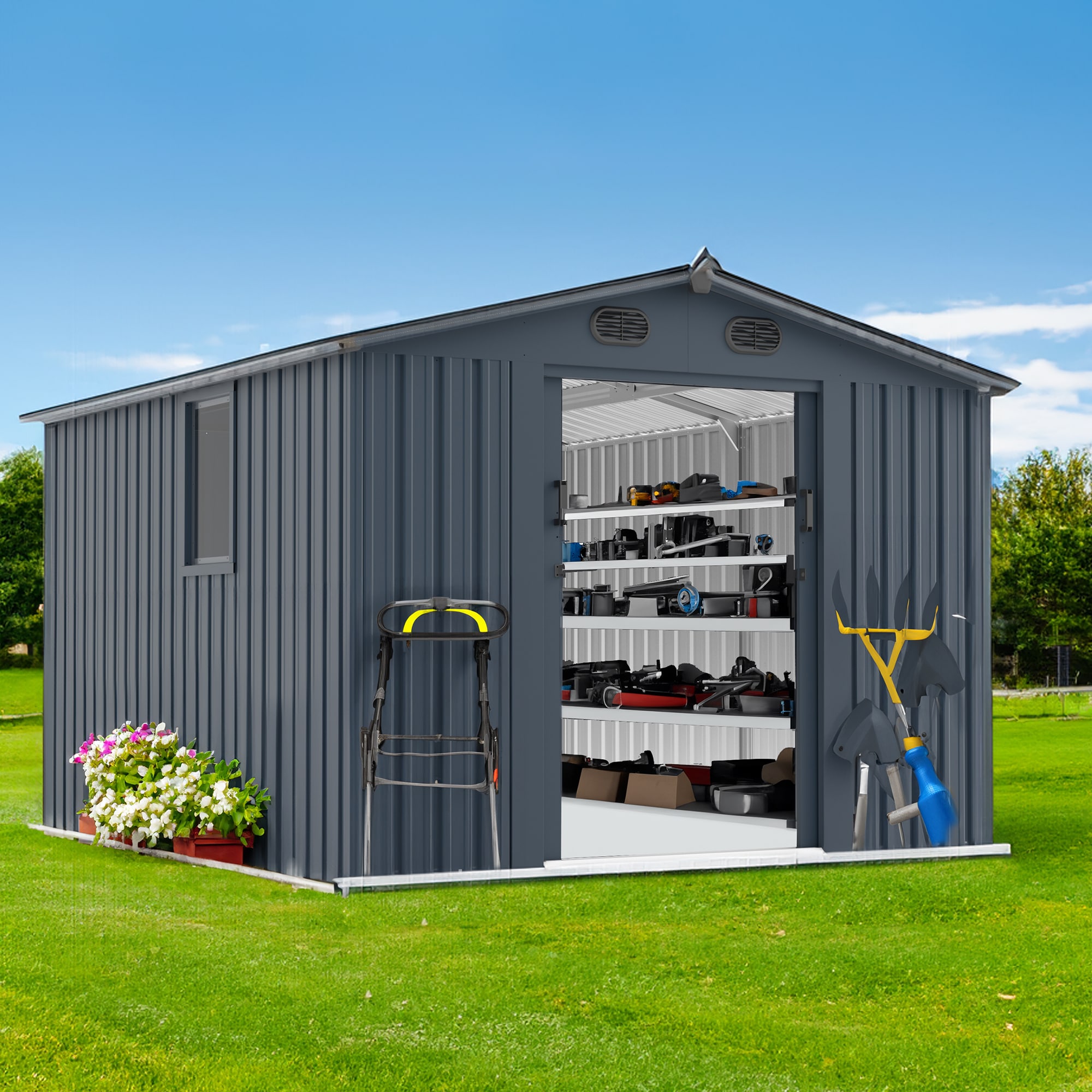 Siavonce XHW2556S00007 Metal-Storage-Buildings-Sheds - View #3