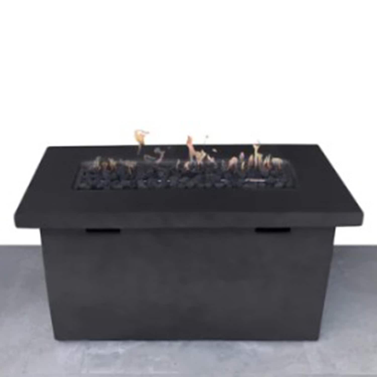 Mondawe MO-LS05011 42-in W Black Portable Concrete Rectangle Tabletop Liquid propane Fire pit table