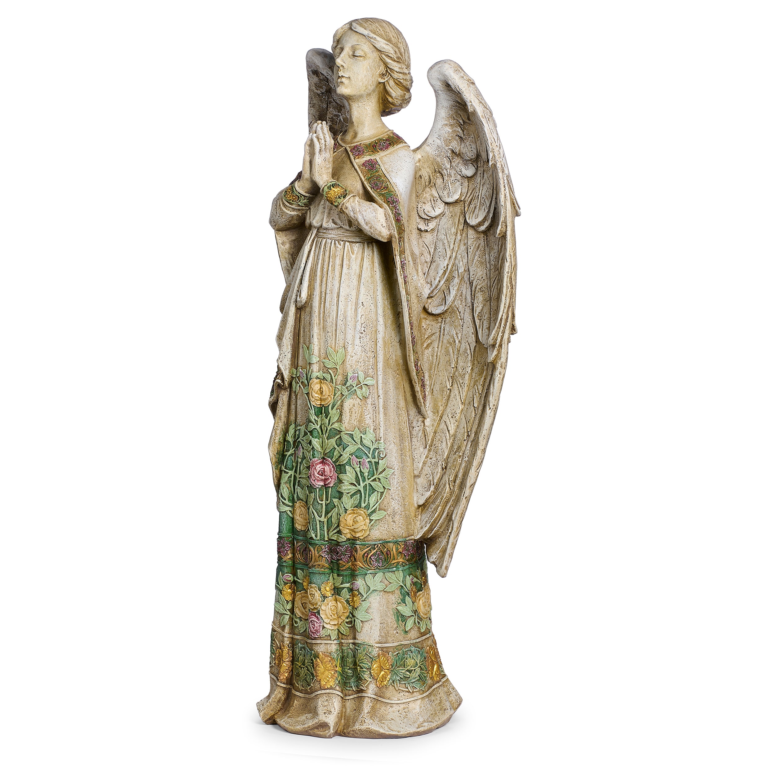 24" Handcrafted Resin-Stone Praying Angel Garden Statue