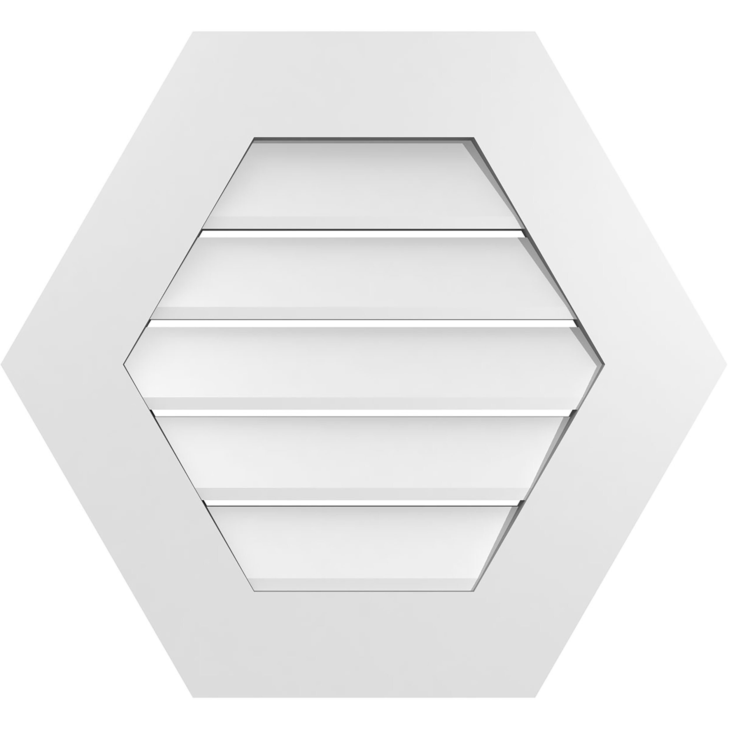 Ekena Millwork GVPHP24X2201SF 24-Inches x 22-Inches Off-white Peaked PVC Gable Louver Vent