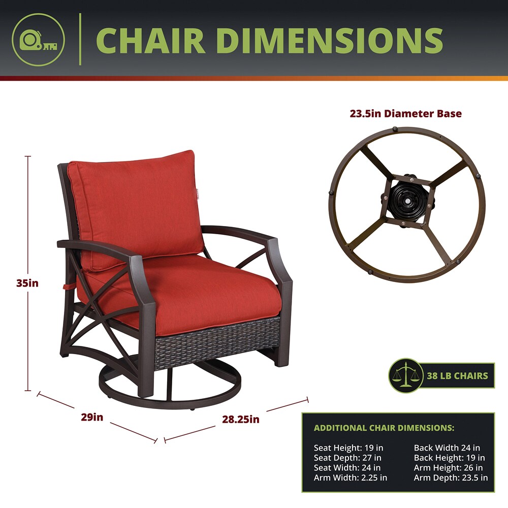 Kinger Home FP-003TBRN-SET-RED Patio-Conversation-Sets - View #9