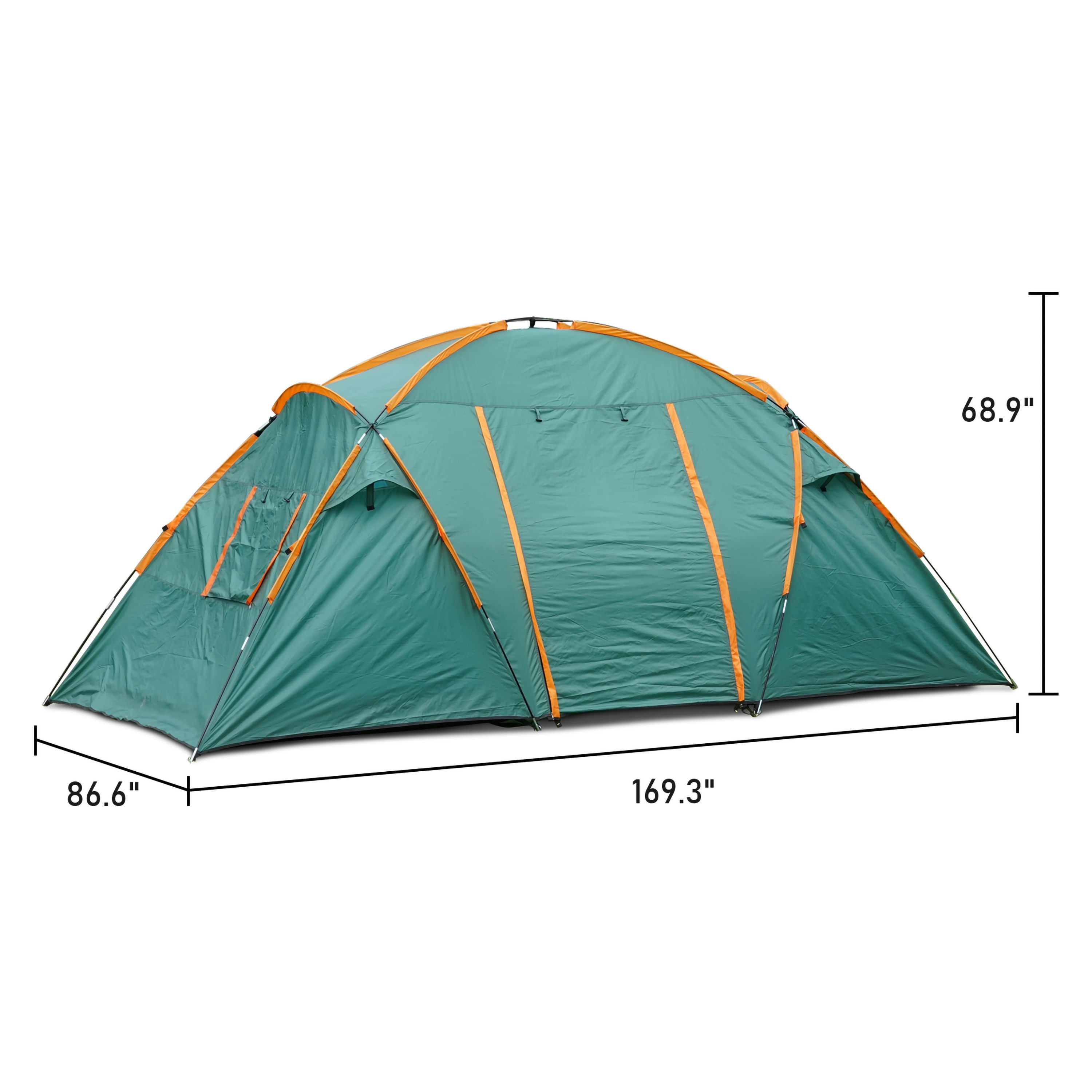 Core 6 Person Straight Wall Cabin Tent - Purple, Sleeps 6, 76-in