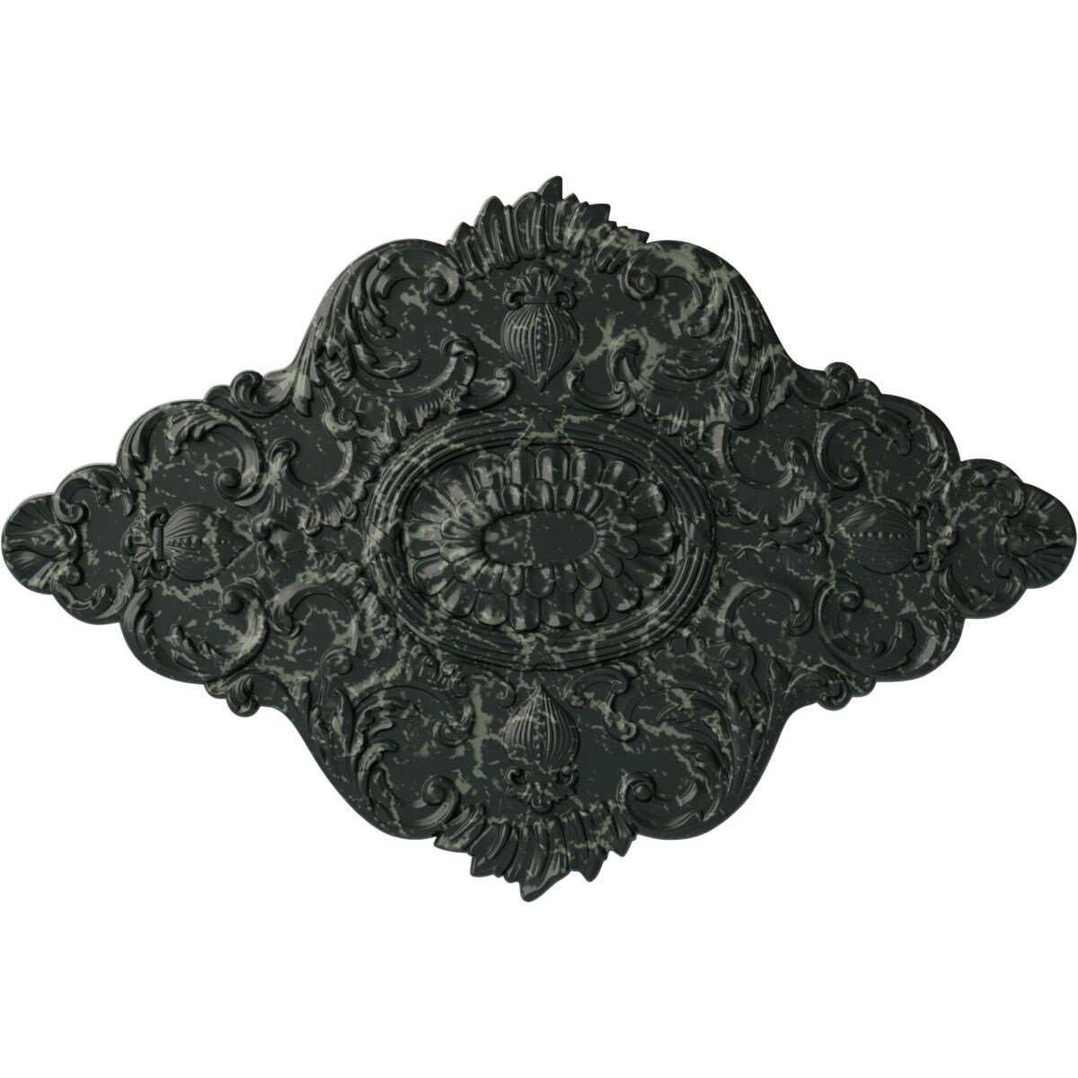 Ekena Millwork CM42X28ASPTC Ashford 28.875-in W x 42.75-in L Painted Turtle Crackle Polyurethane Whole Ceiling Medallion