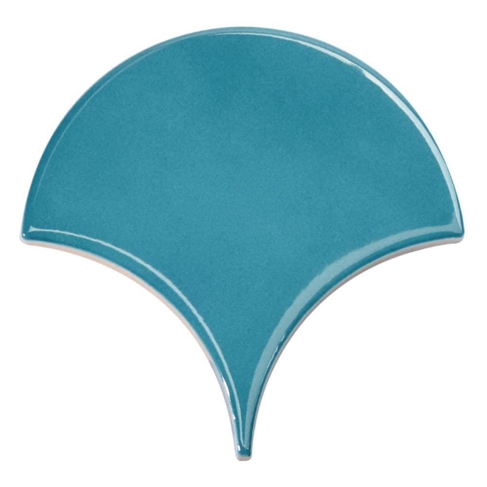 Artmore Tile EXT3RD105994 Sample - Tidewater Turquoise 2-in x 6-in Polished Ceramic Patterned Wall Tile