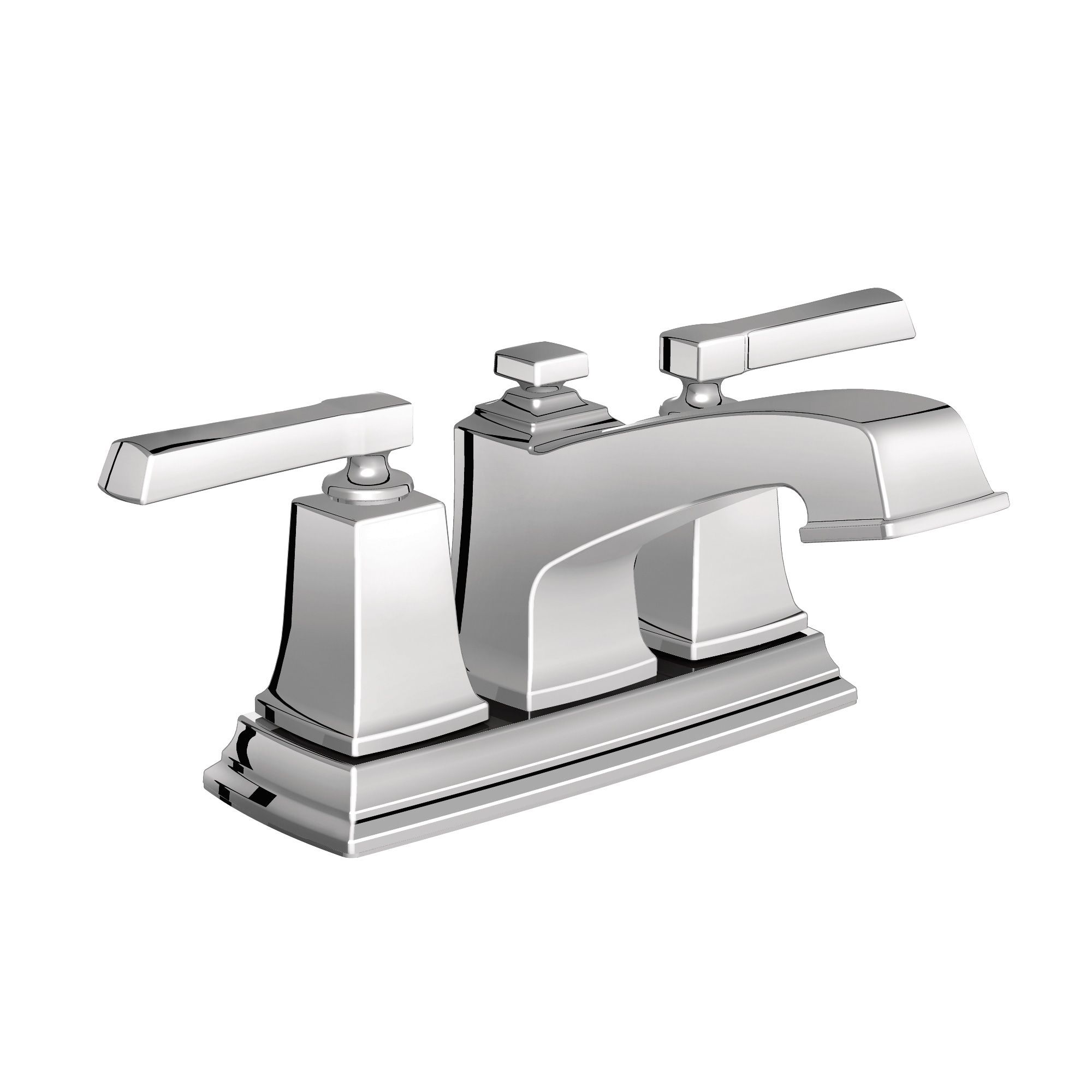 Moen 6010 Boardwalk Chrome 4-in centerset 2-handle WaterSense Low-arc Residential Handle Bathroom Sink Faucet with Drain