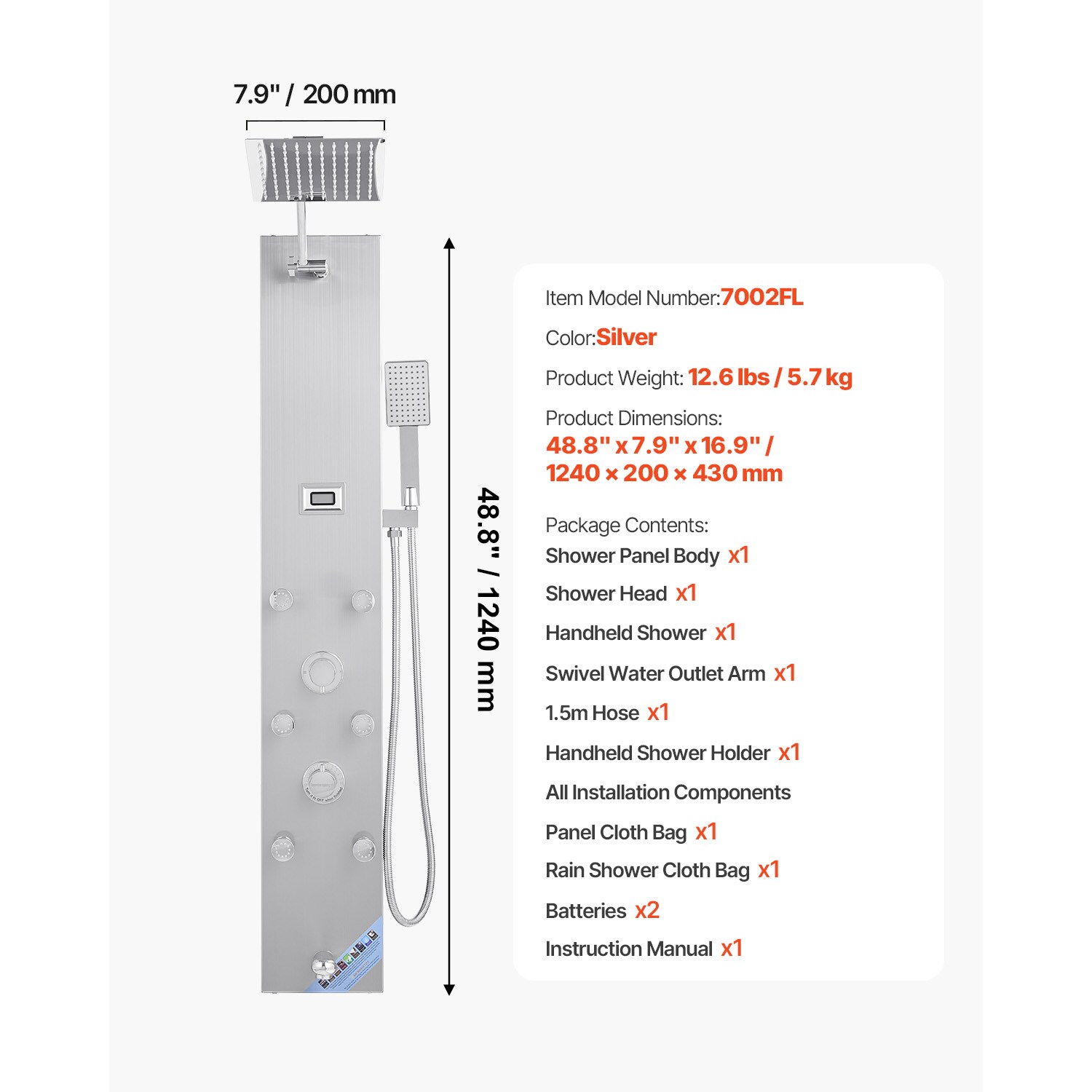 Vanityfus VF-VE-79458 Showerhead-Bar-Panels - View #4