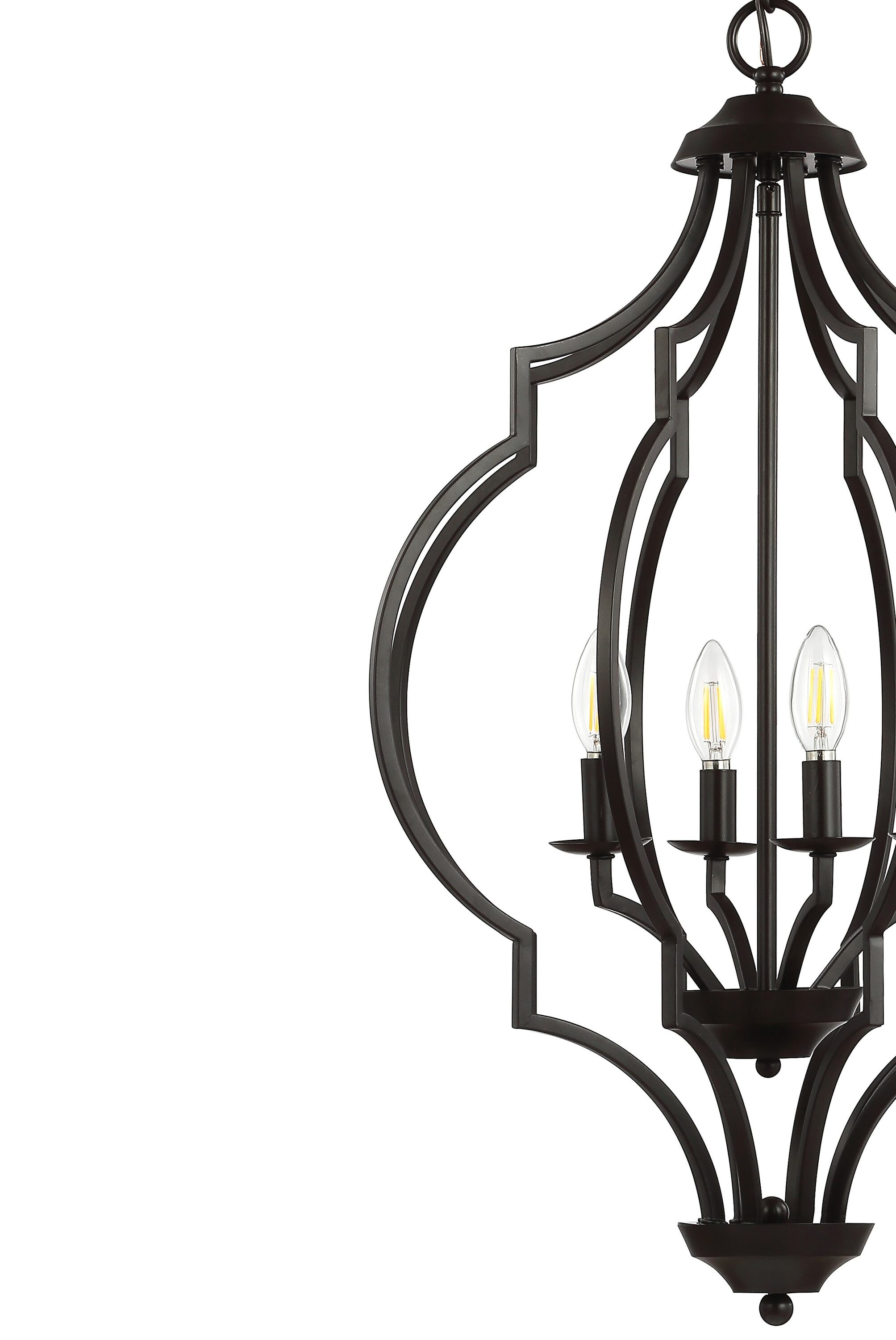 Selema 19" Oil-Rubbed Bronze Geometric LED Pendant with Adjustable Chain