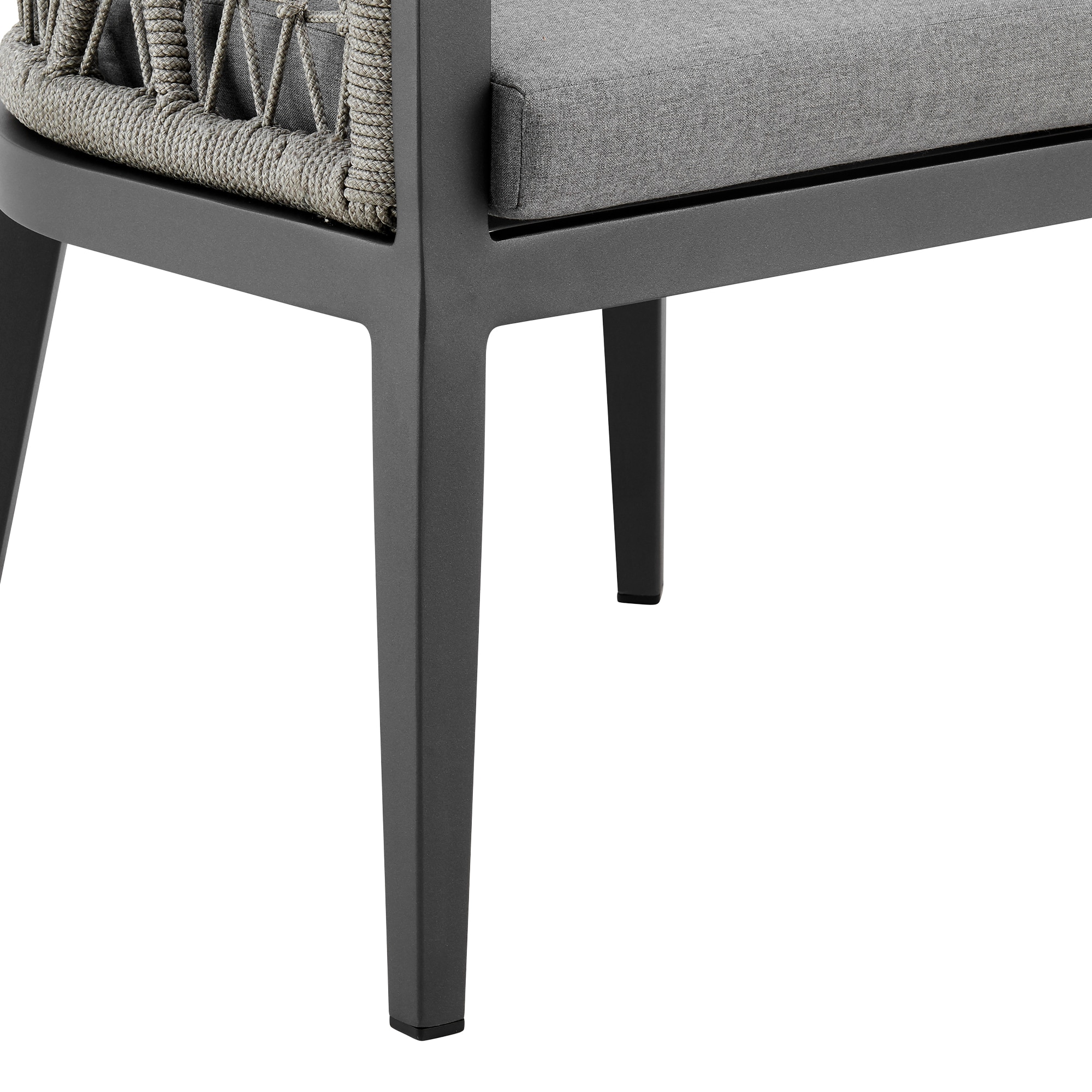 Zella Gray Aluminum Outdoor Dining Arm Chair with Cushions