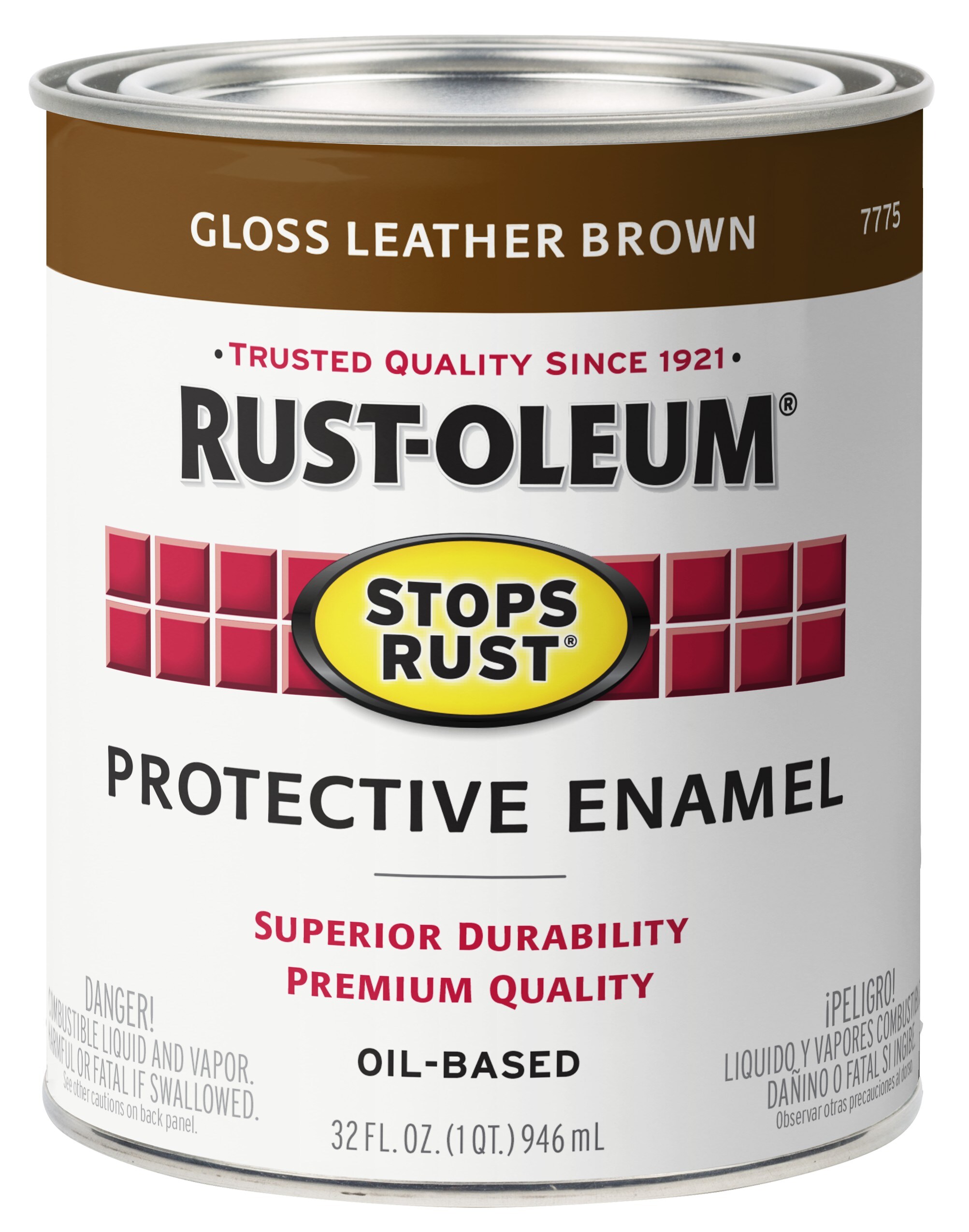 Rust-Oleum Stops Rust Gloss Leather Brown Enamel Oil-based Interior Paint  (1-quart) in the Interior Paint department at