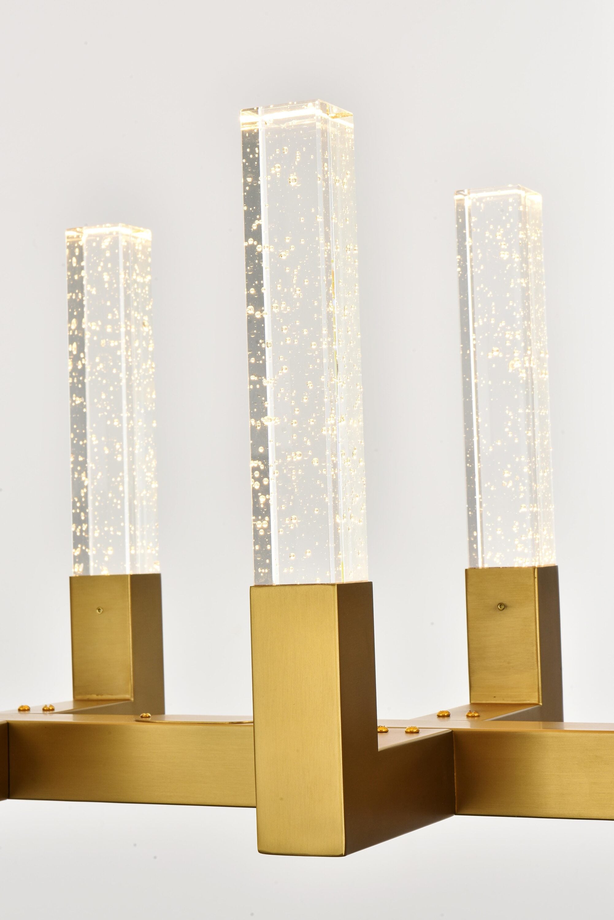 Noemi 51-Inch Satin Gold LED Crystal Island Pendant Light