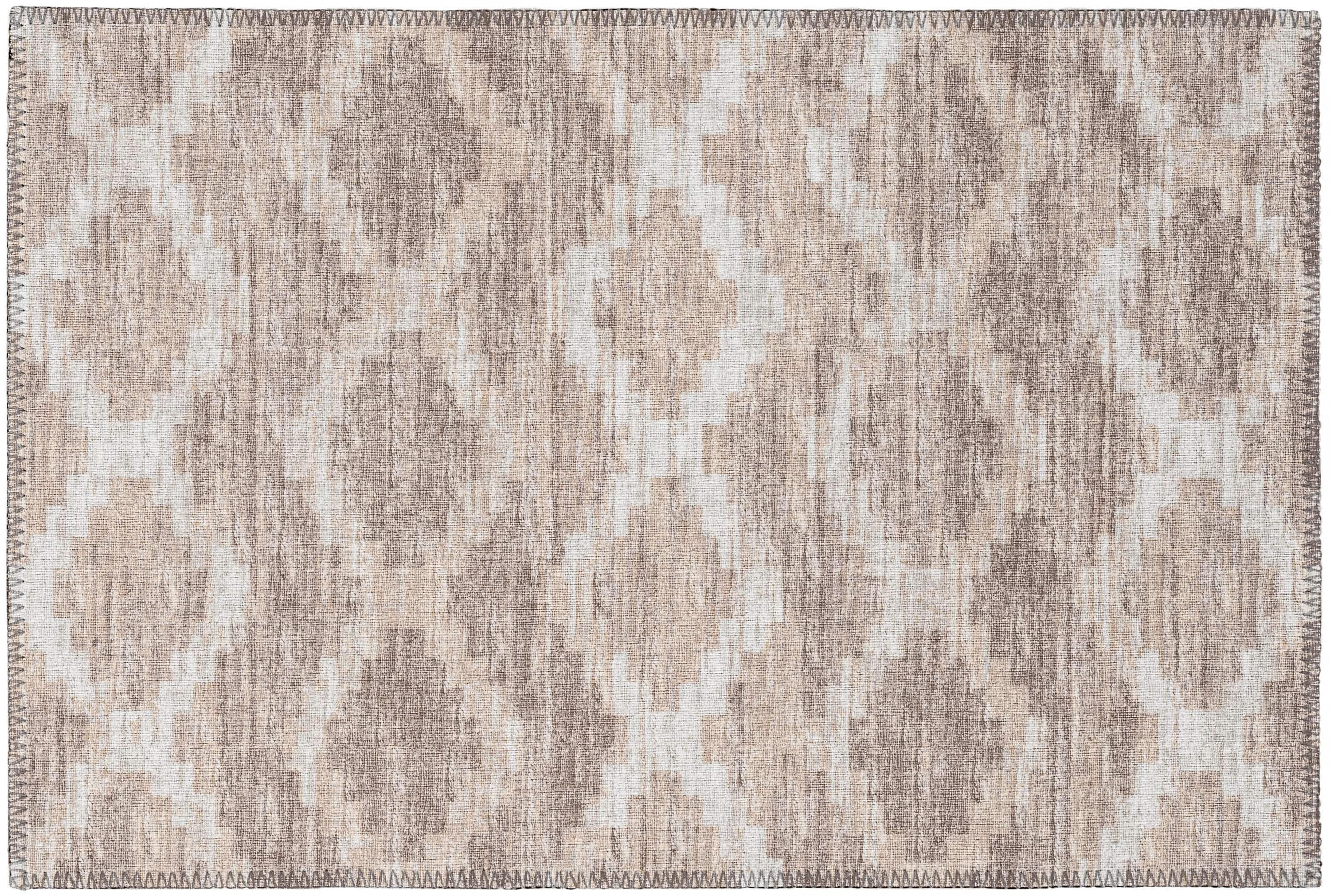 Addison Rugs AYU39TN20X30 Yuma 2 x 3 (ft) Chenille Tan Rectangular Indoor/Outdoor Geometric Southwestern Machine washable Throw rug