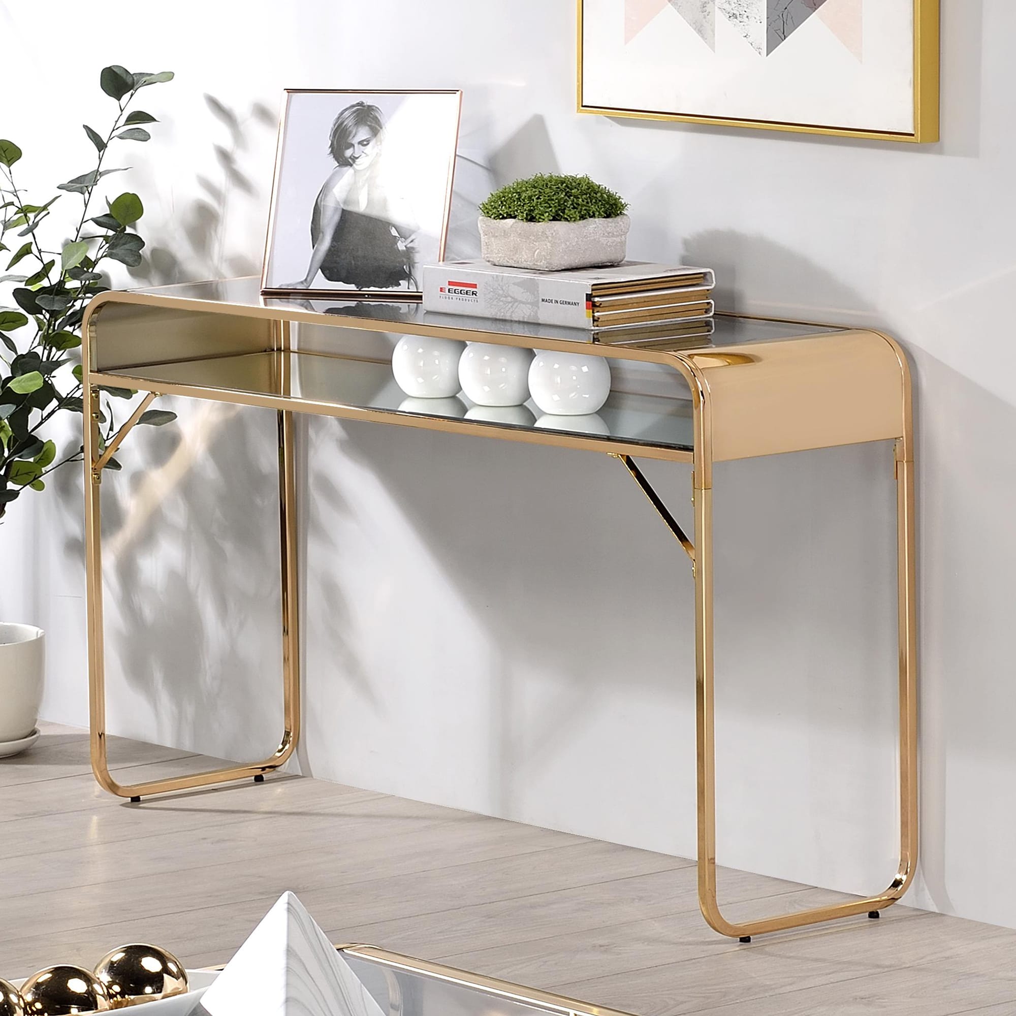 Furniture of America IDF-4246S Shelburn Modern Clear Sofa table