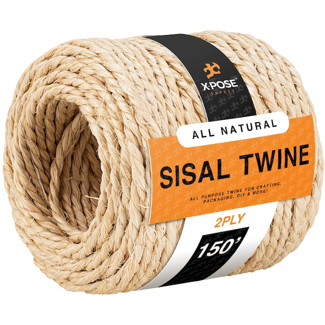XPOSE SAFETY Sisal Twine - 2 Ply 150 Ft Thin Natural Fiber Rope on Spool -  Rope Cat Scratching Post, Rope for Cat Scratcher, Cat Tree Replacement  Parts, Pet Toy - Decorative